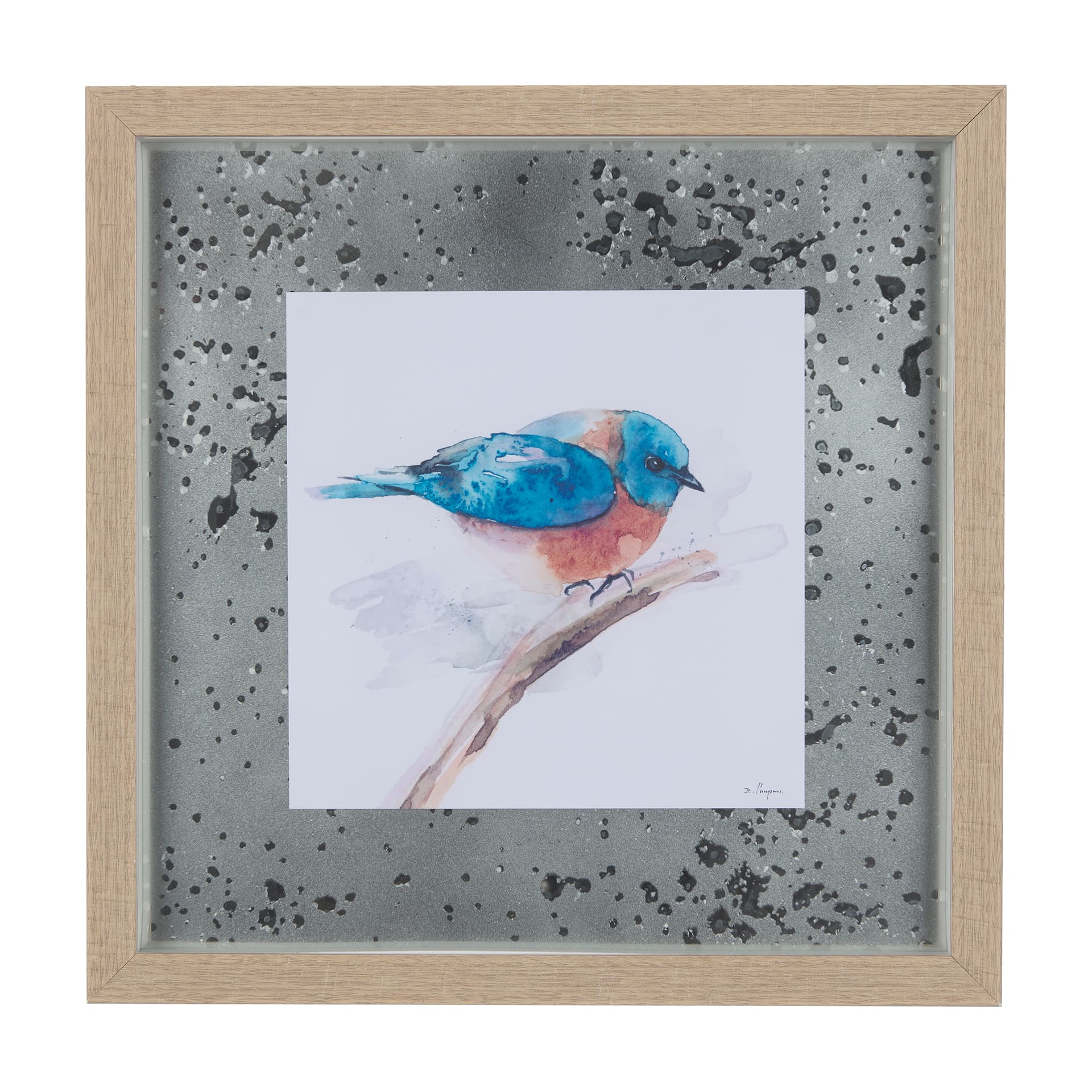 Eastern Blue IV by Mercana Studio a Hand Embellished Textured Framed Art Print Matted under Glass — product photograph
