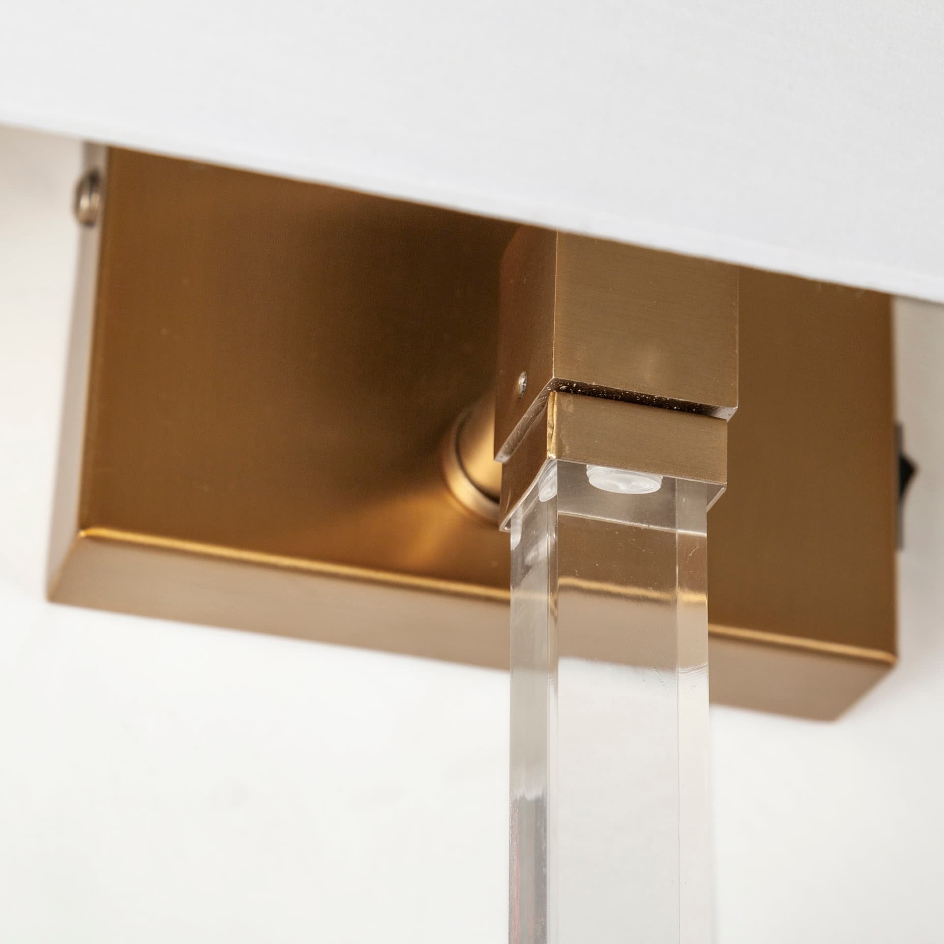 Cantabria 12x30 White Shade Brass/Acrylic Wall Sconce — product photograph