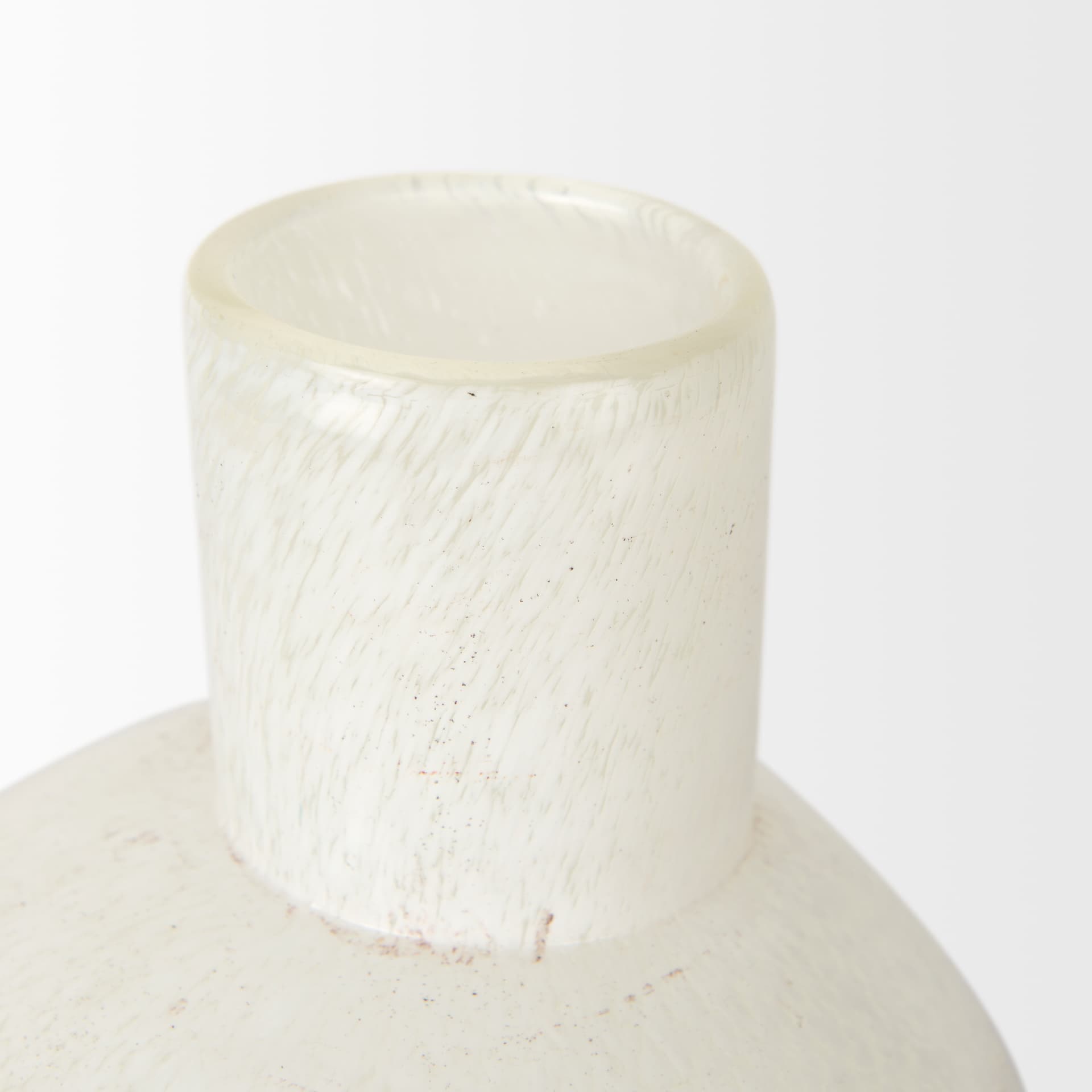 Heket Short White Glass Vase — product photograph