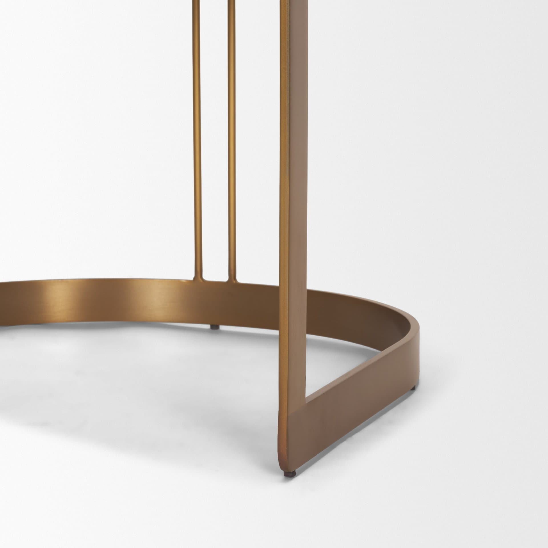 Hollyfield Curved Back Dining Side Chair | Leather w/ Iron — product photograph