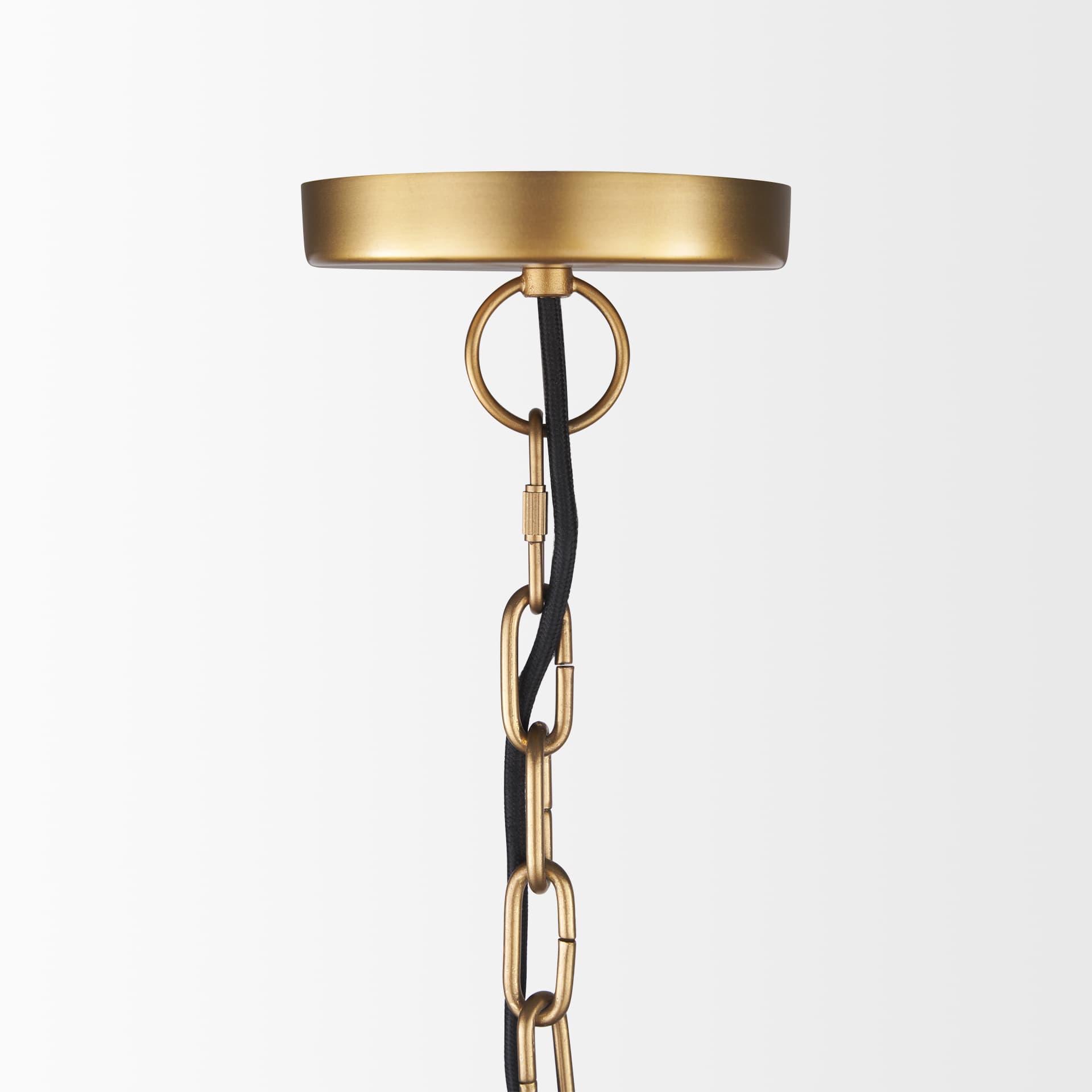 Karina 36" Round Brass-tone Hammered Metal Dome Pendant Light — product photograph