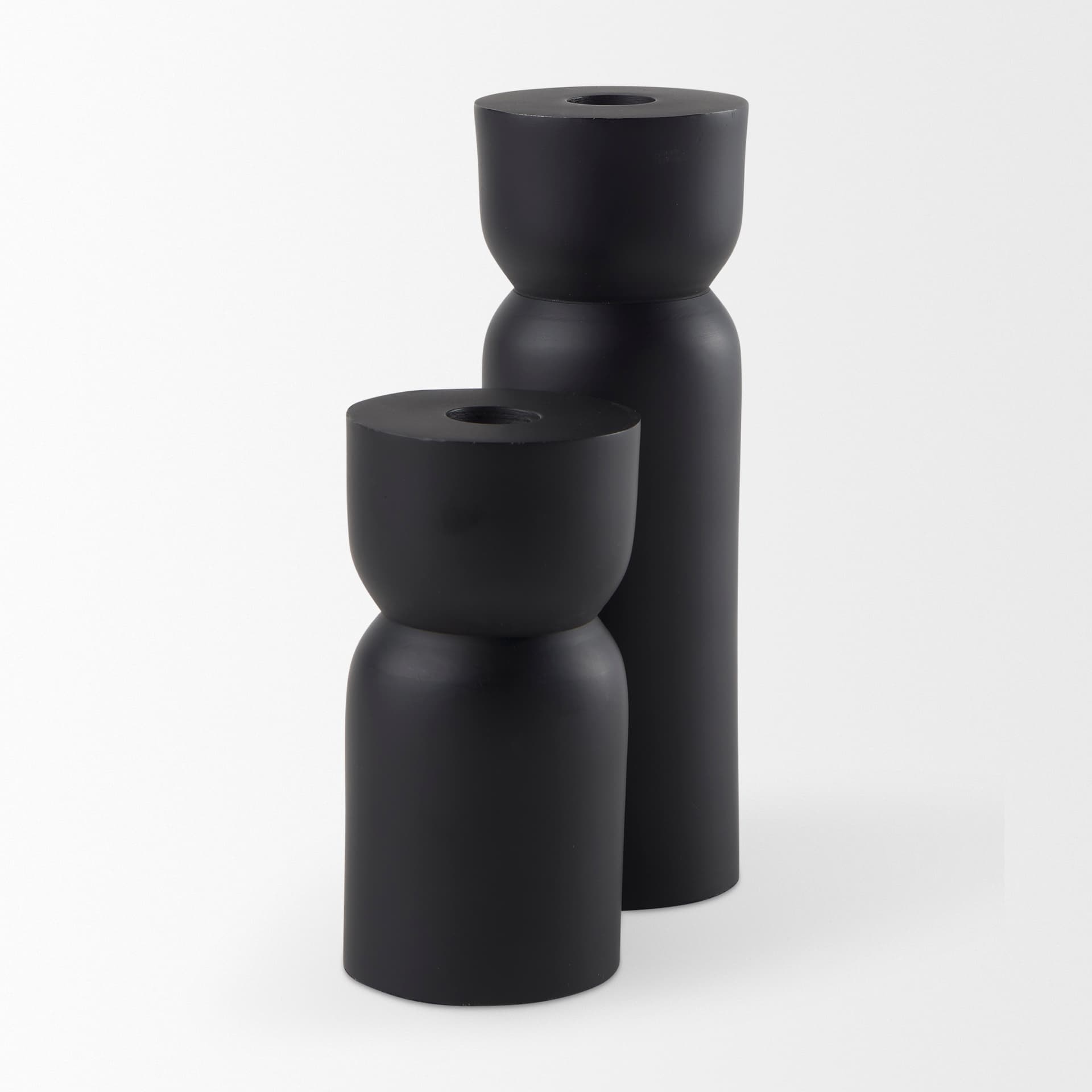 Malta Black Large Metal Candle Holder — product photograph