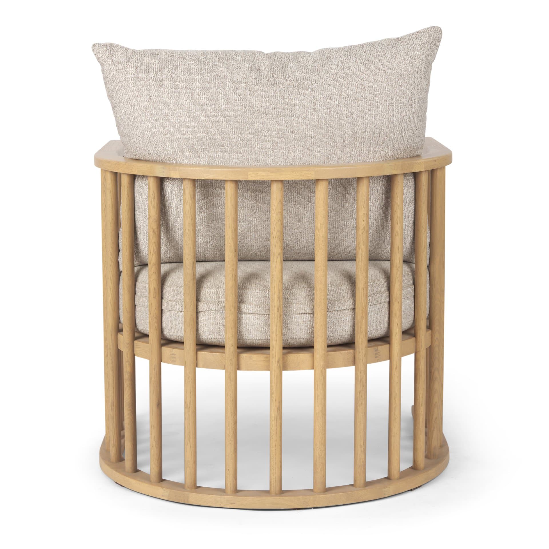 Kopari Beige Fabric W/Light Brown Wood Accent Chair — product photograph