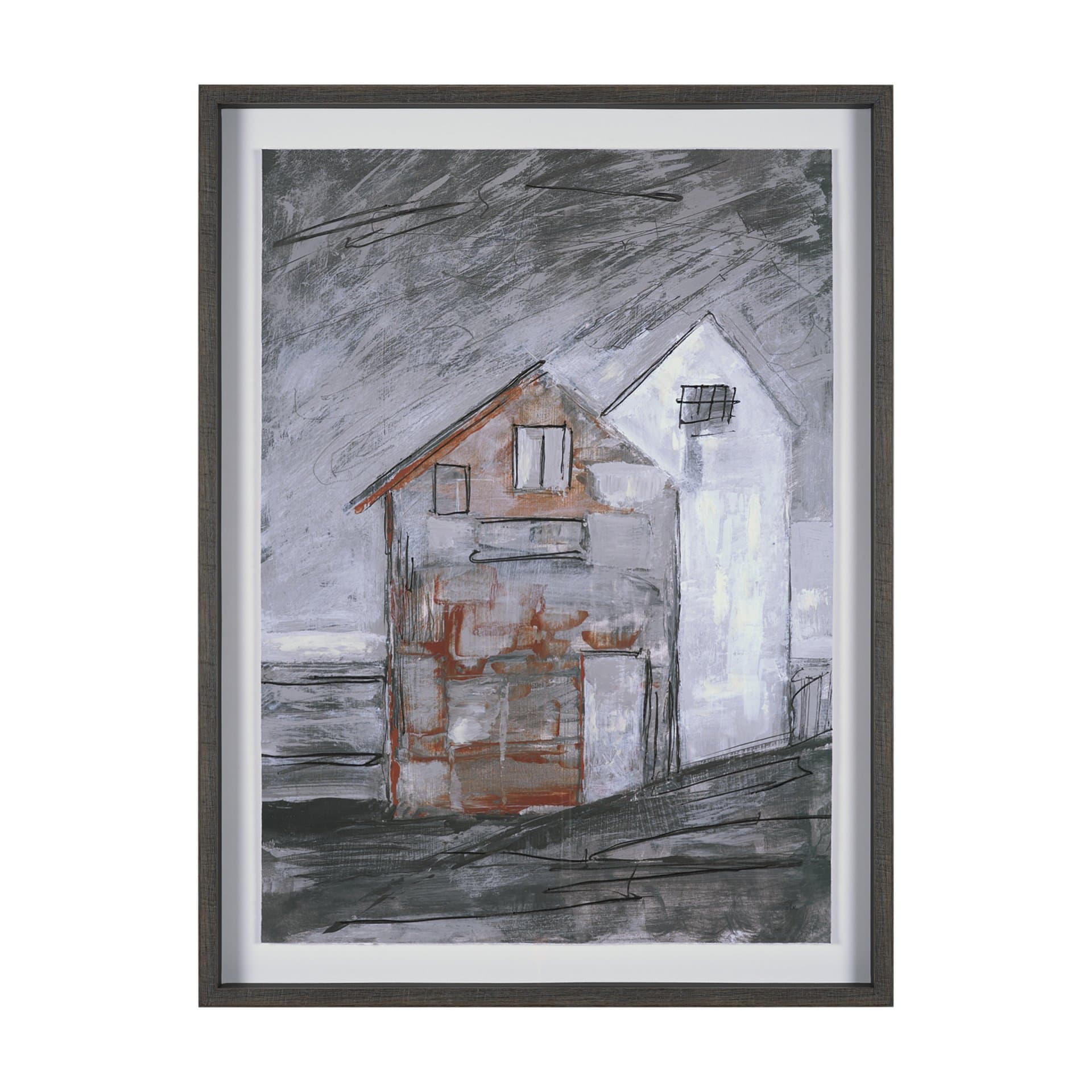 Community 3D by Mercana Studio Hand-Embellished Textured Framed Artwork Matted under Glass — product photograph