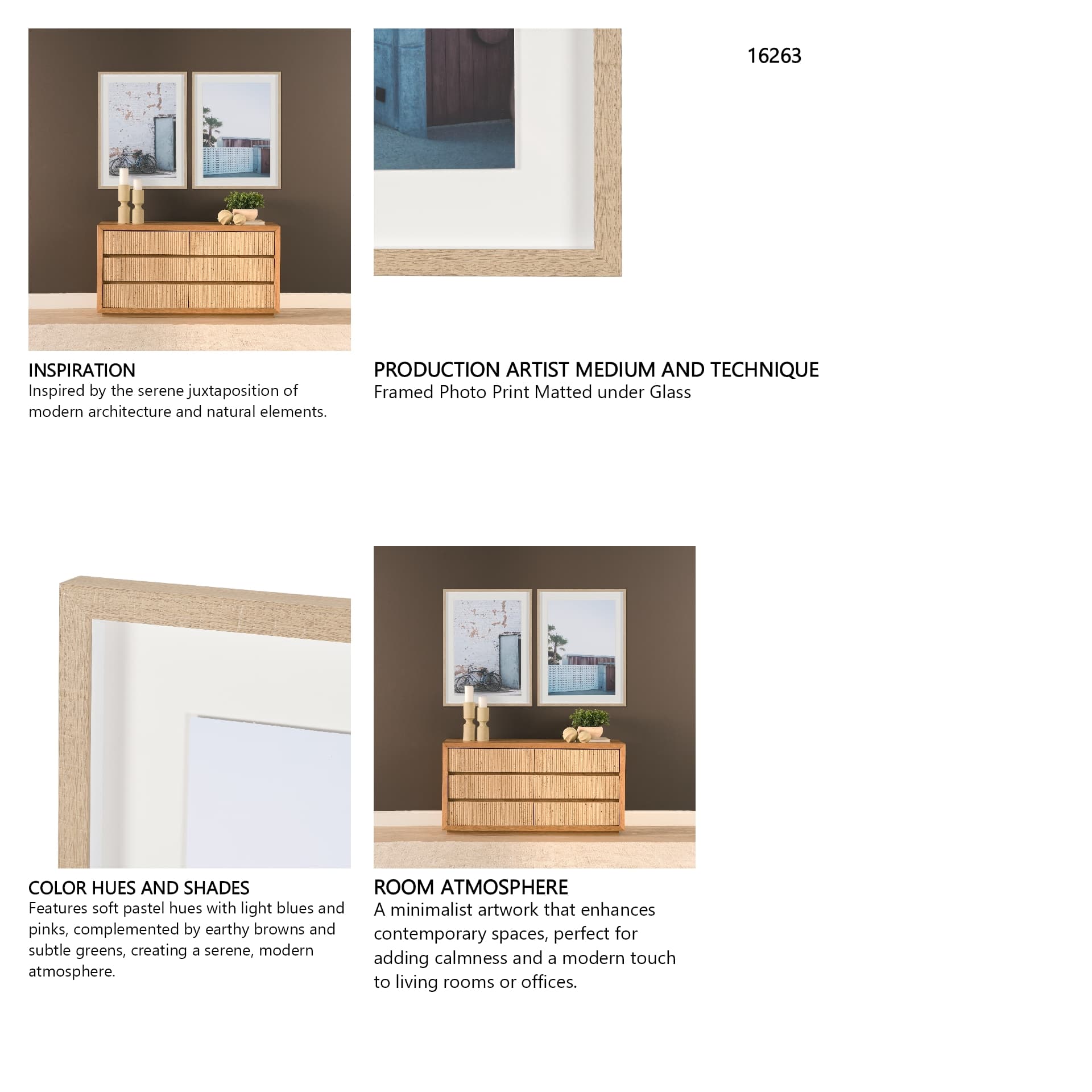 Modern Oasis View by Shot By Clint Framed Photo Print Matted under Glass — in a styled room