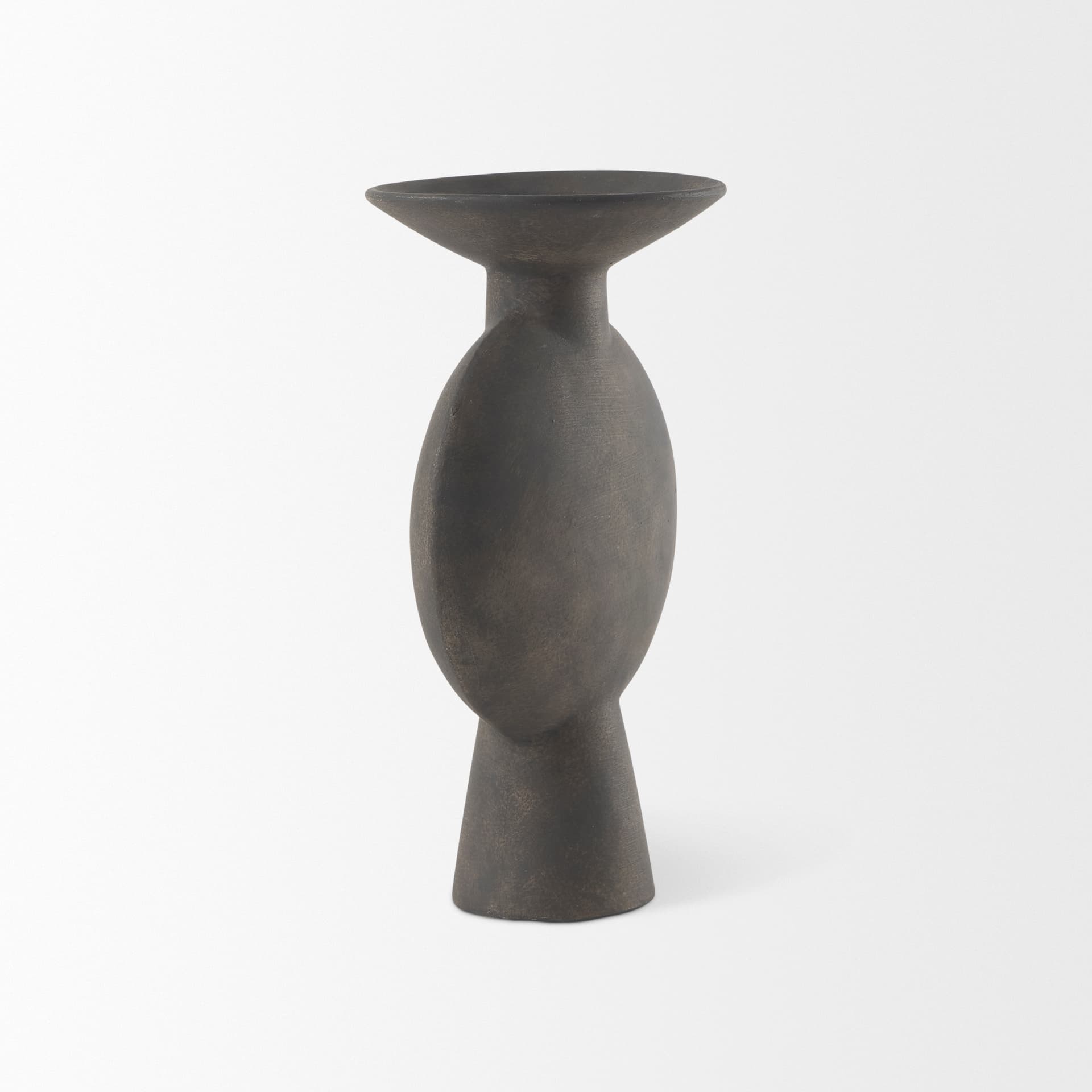 Kaz 6.7L x 5.5W x 11.2H Earthy Brown Ceramic Vase — product photograph