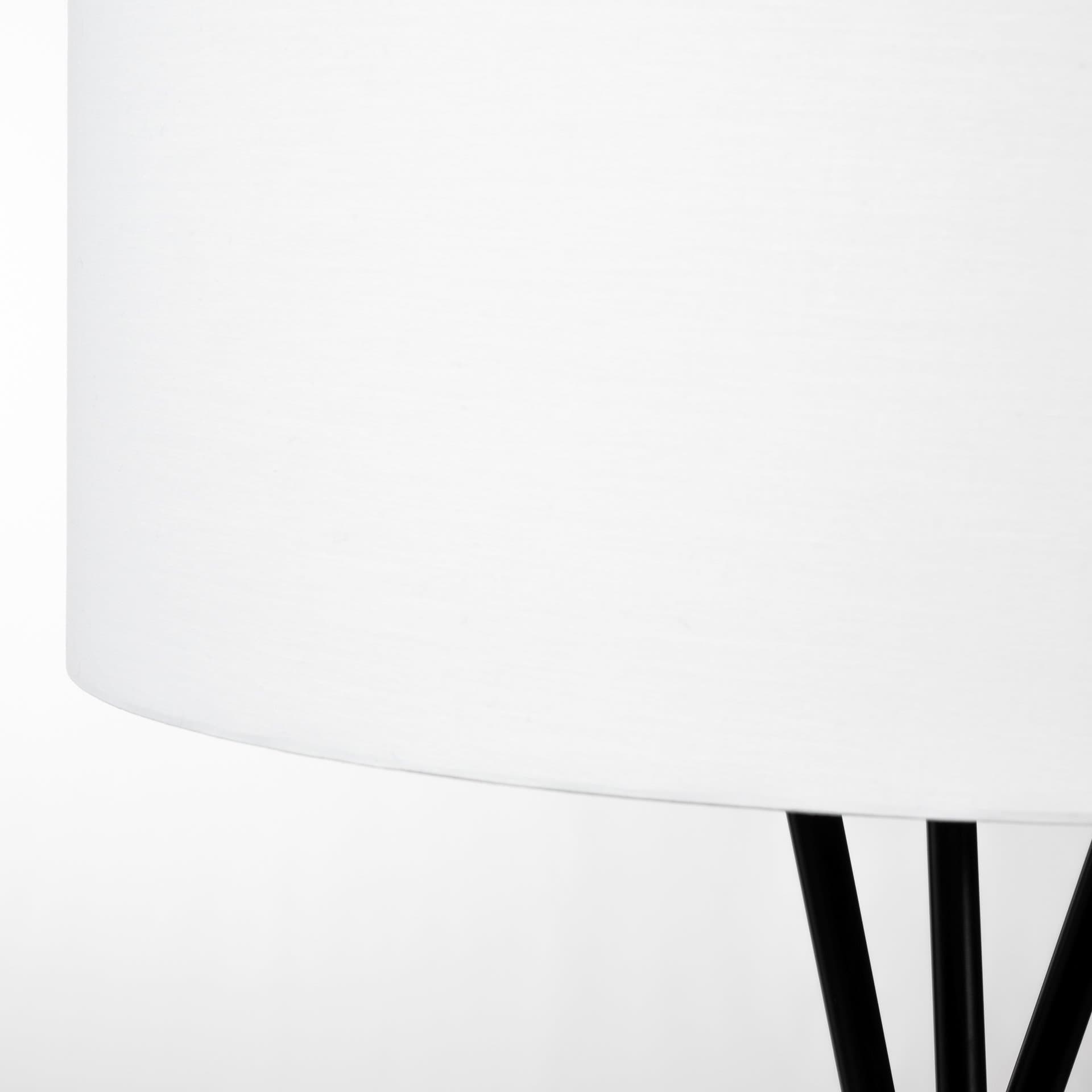 Ambrose 20.0L x 20.0W x 61.8H Black Metal W/White Fabric Shade Floor Lamp — product photograph