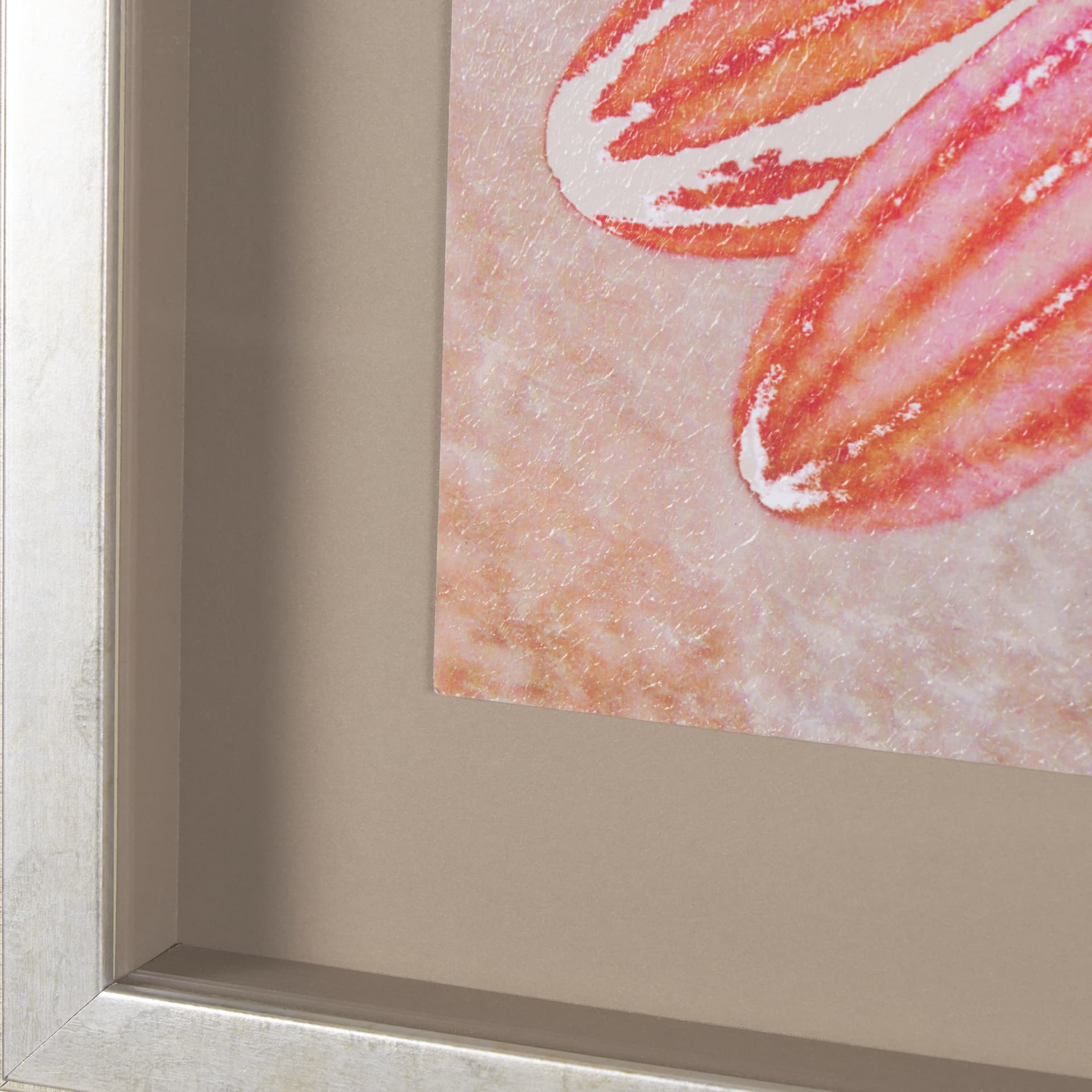 Subtle Florals II by Mercana Studio a Hand Embelished Textured Framed Art Print Matted under Glass — product photograph