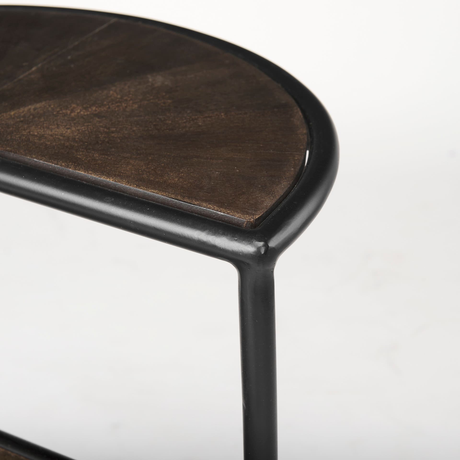 Arlo 20.5L x 20.5W x 24.4H Brown Wood W/Black Metal End Table — product photograph