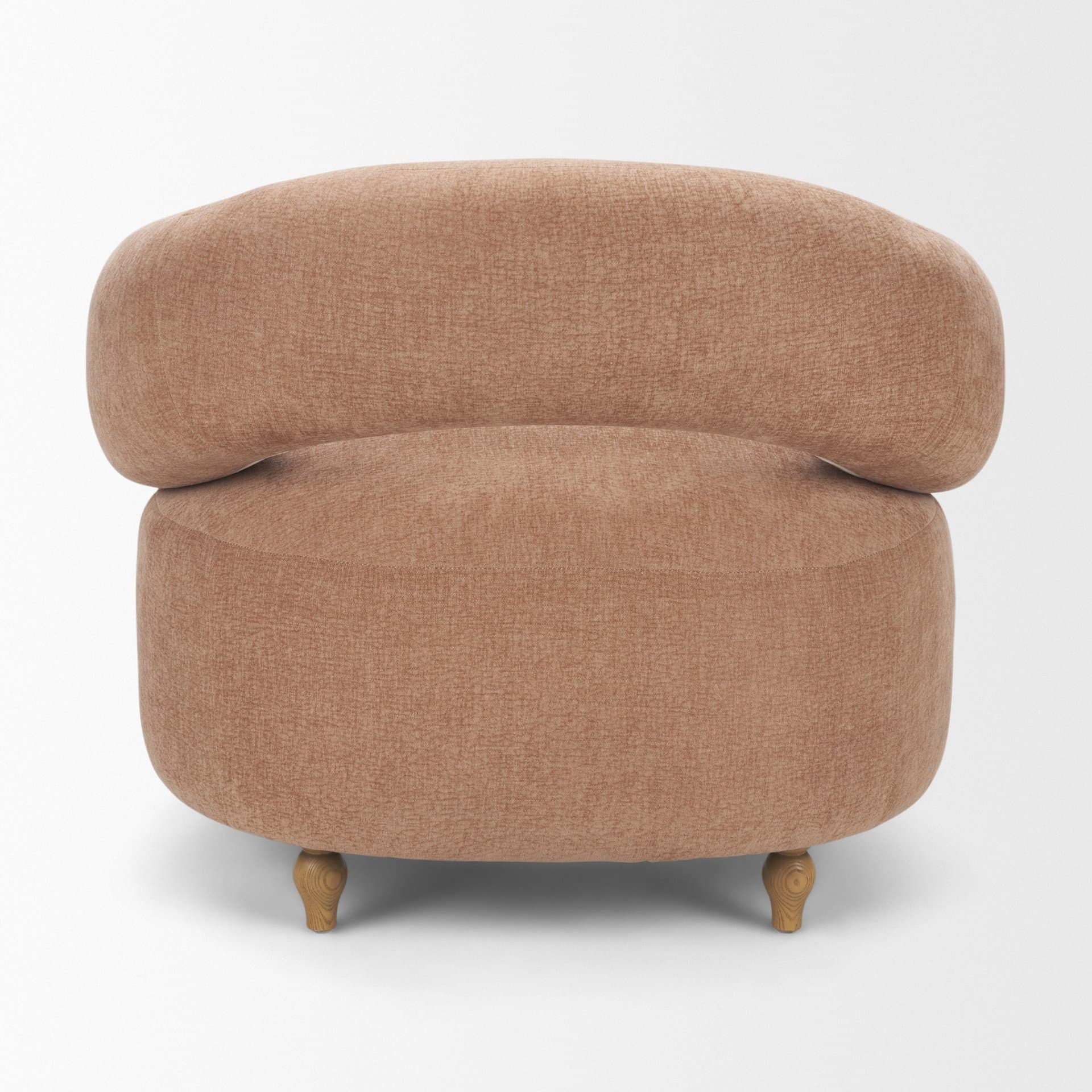 Margaux Sienna Fabric Open Back Barrel Accent Chair — product photograph