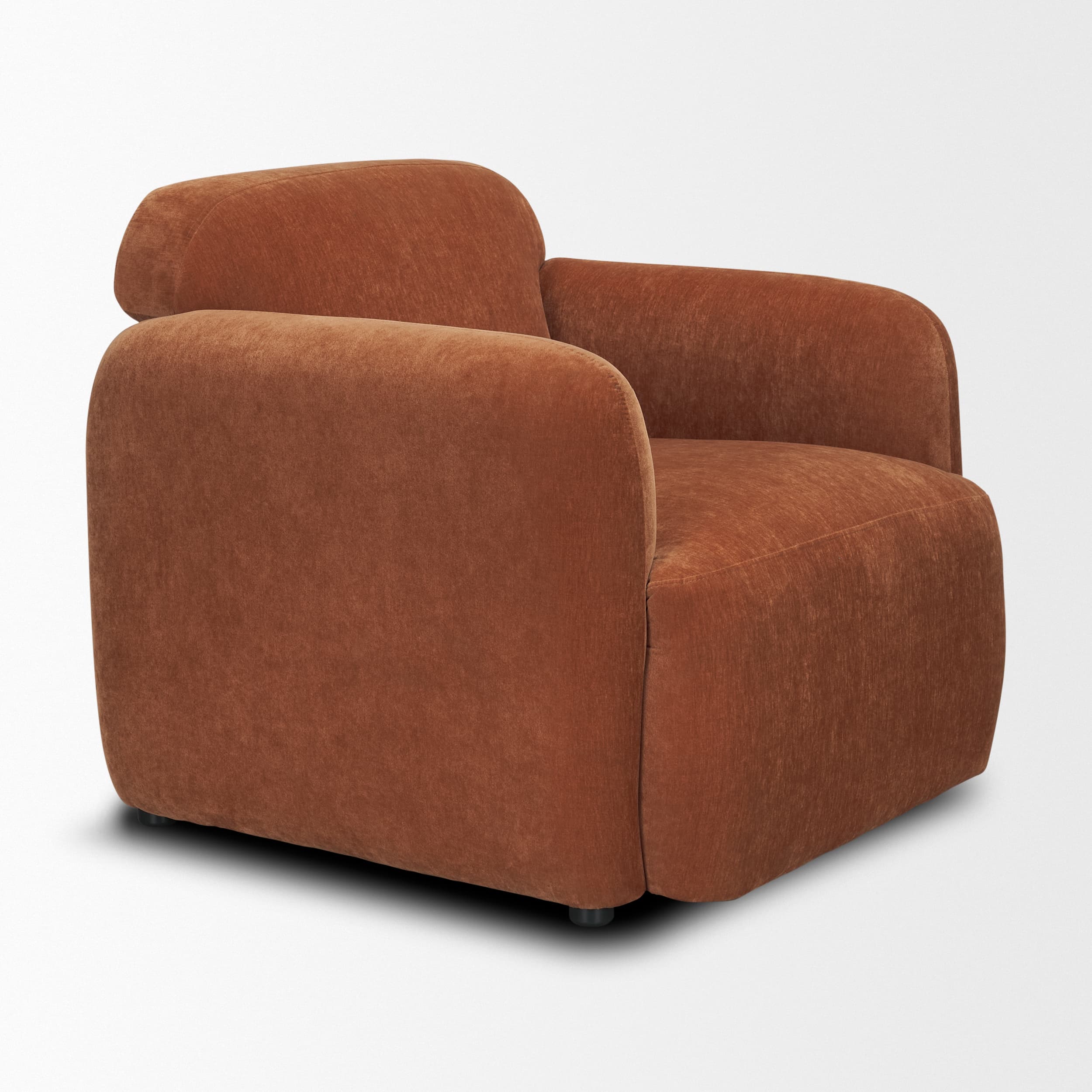 Saga Stonewashed Rust Chenille Fabric Upholstered Chair — product photograph
