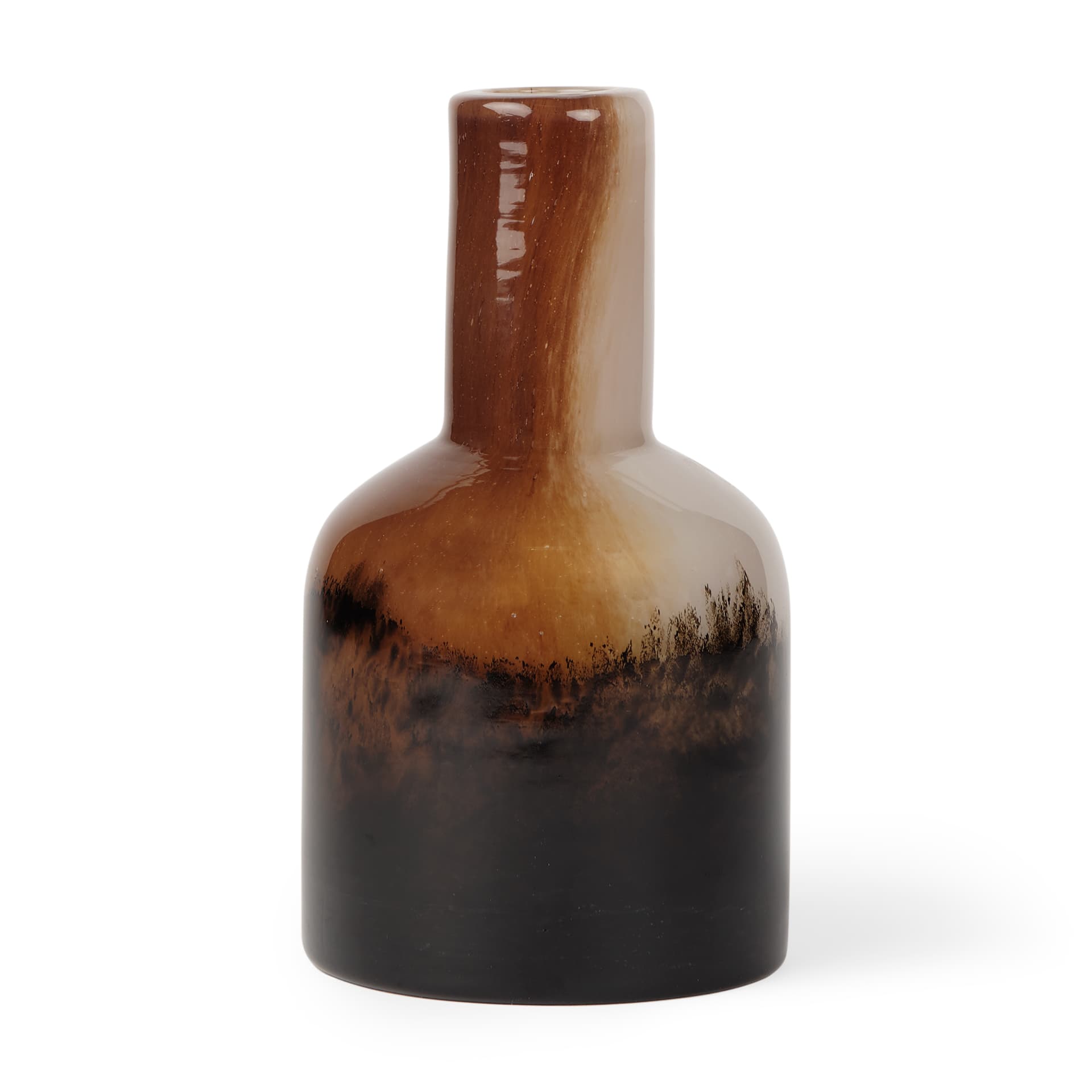 Marans Short Amber Multi-Color Glass Vase — product photograph