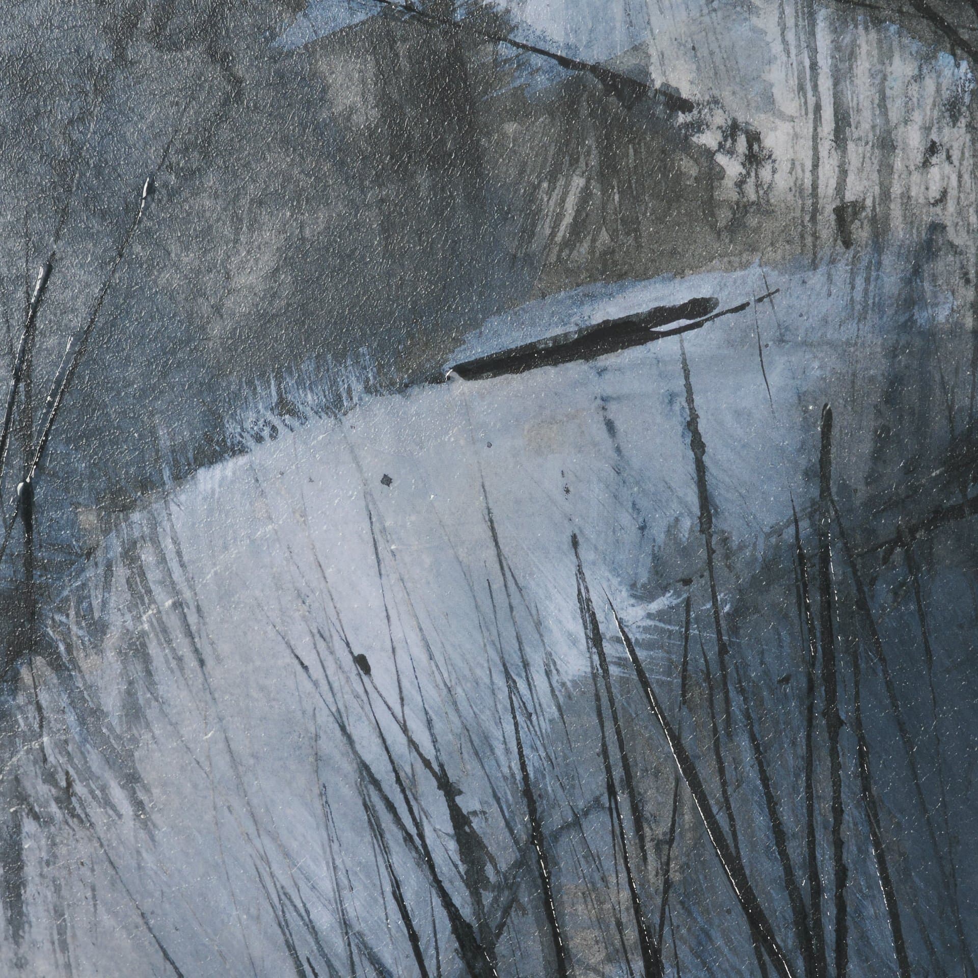 Brook and Willows II by Mercana Studio Hand Embelished Textured Framed Artwork Matted under Glass — product photograph