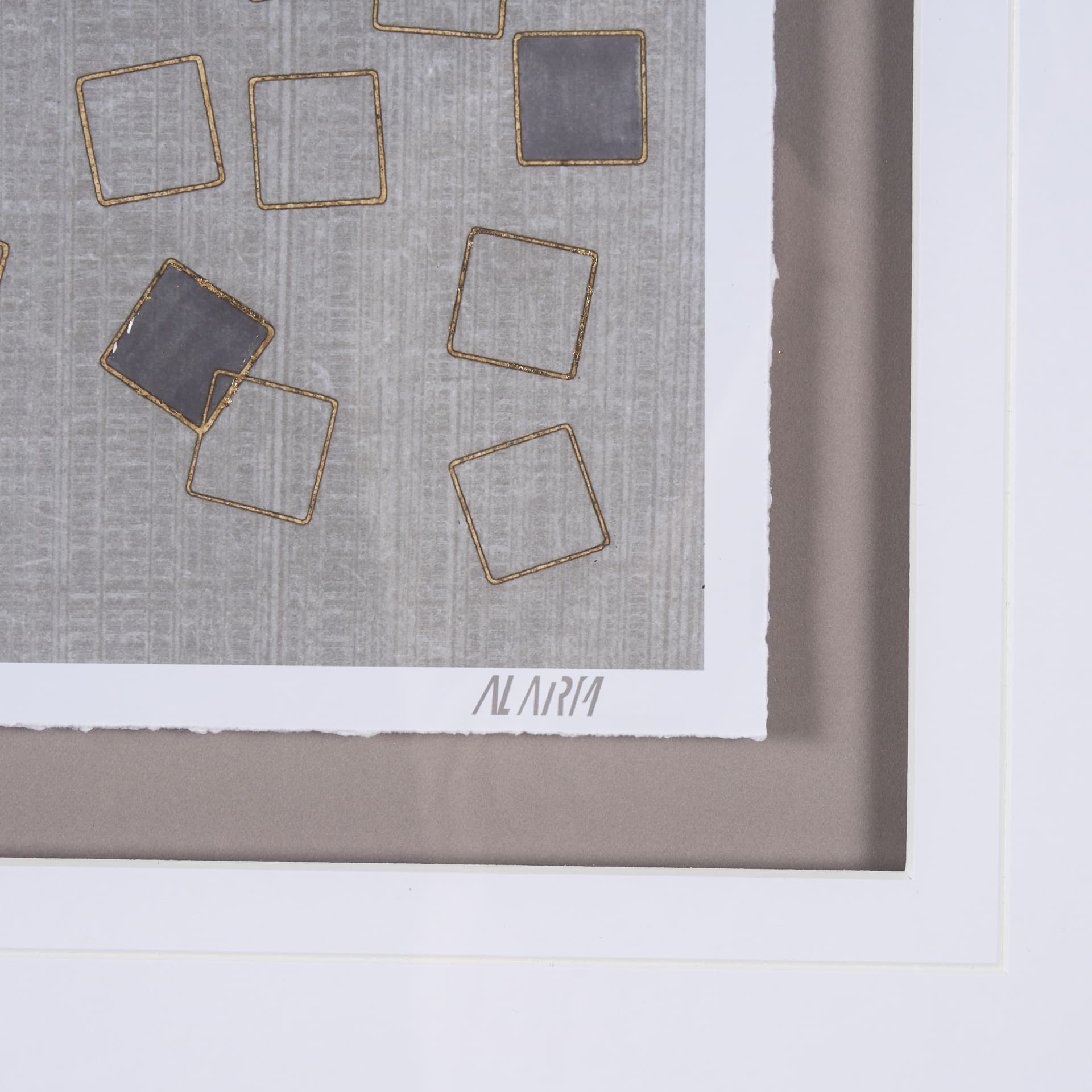 Broken Puzzle I by Mercana Studio a Hand Embellished Textured Framed Art Print Matted under Glass — product photograph