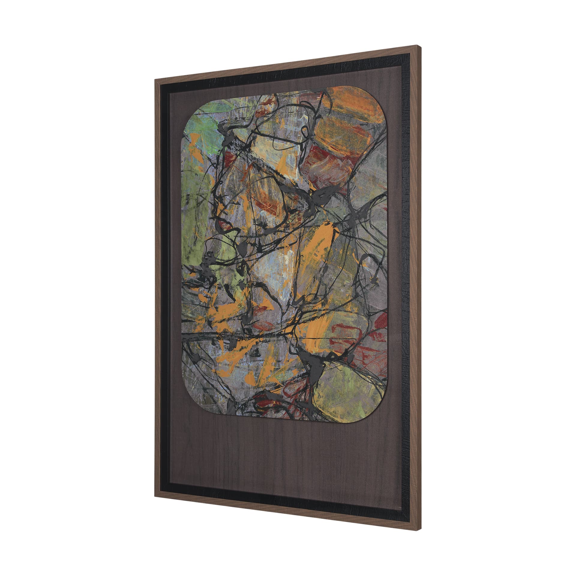 Happenings II by Mercana Studio a Hand Embellished Textured Framed Art Print Matted under Glass — product photograph