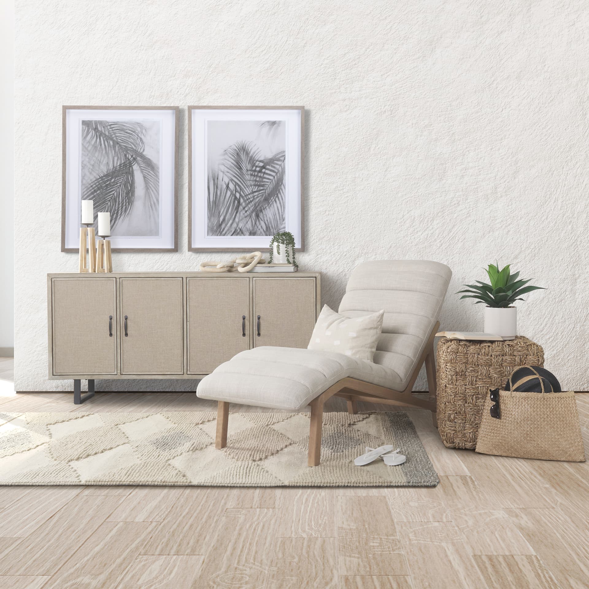 Light Shadows I by Mercana Studio a Hand Embellished Textured Framed Art Print Matted under Glass — in a styled room