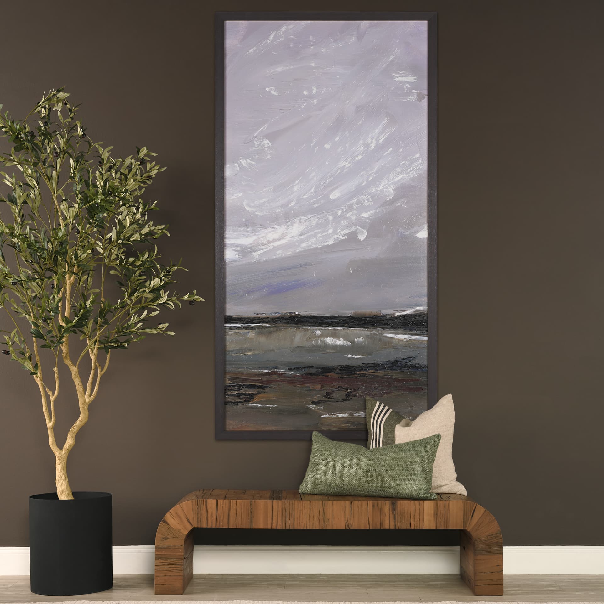 Grey Day II by Mercana Studio a Hand Embellished Textured Framed Canvas — product photograph