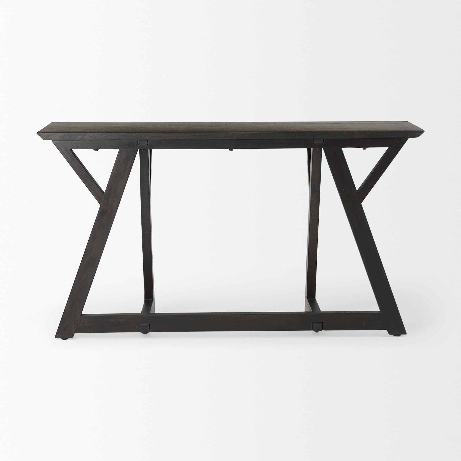 Jennings 54.0L x 16.0W x 29.5H Dark Brown Wood Console Table — product photograph