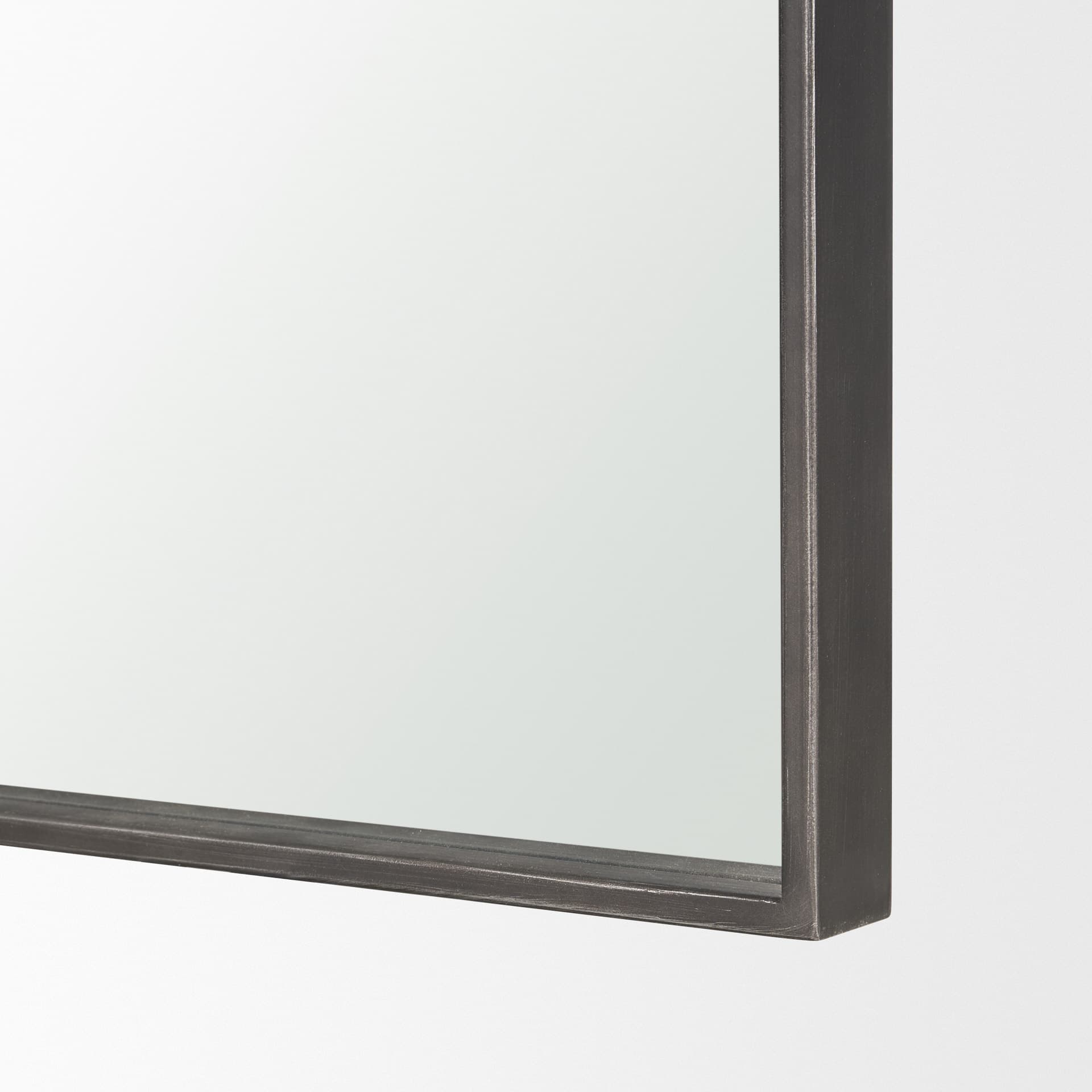 Tamira Tall Brushed Gunmetal Metal Arched Mirror — product photograph