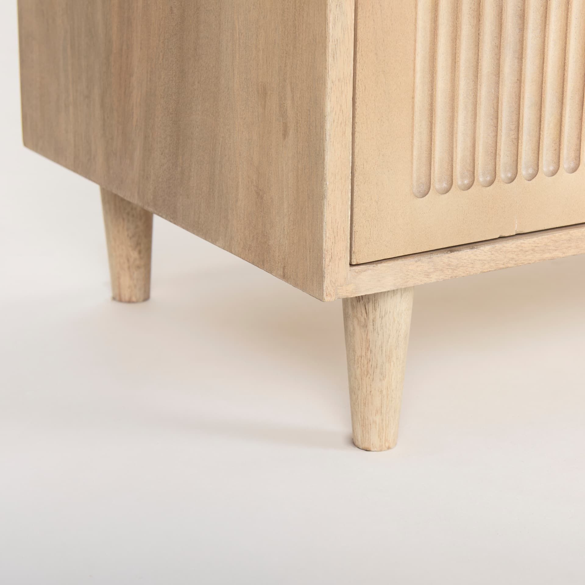 Tucker Light Brown Wood w/ Carved Arch Pattern 4 Door Sideboard — product photograph