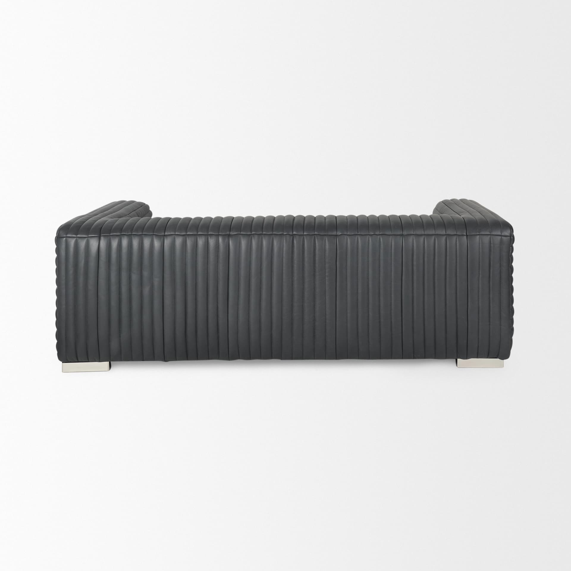 Ricciardo 82.5W Black Leather Wrapped Three Seater Sofa — product photograph