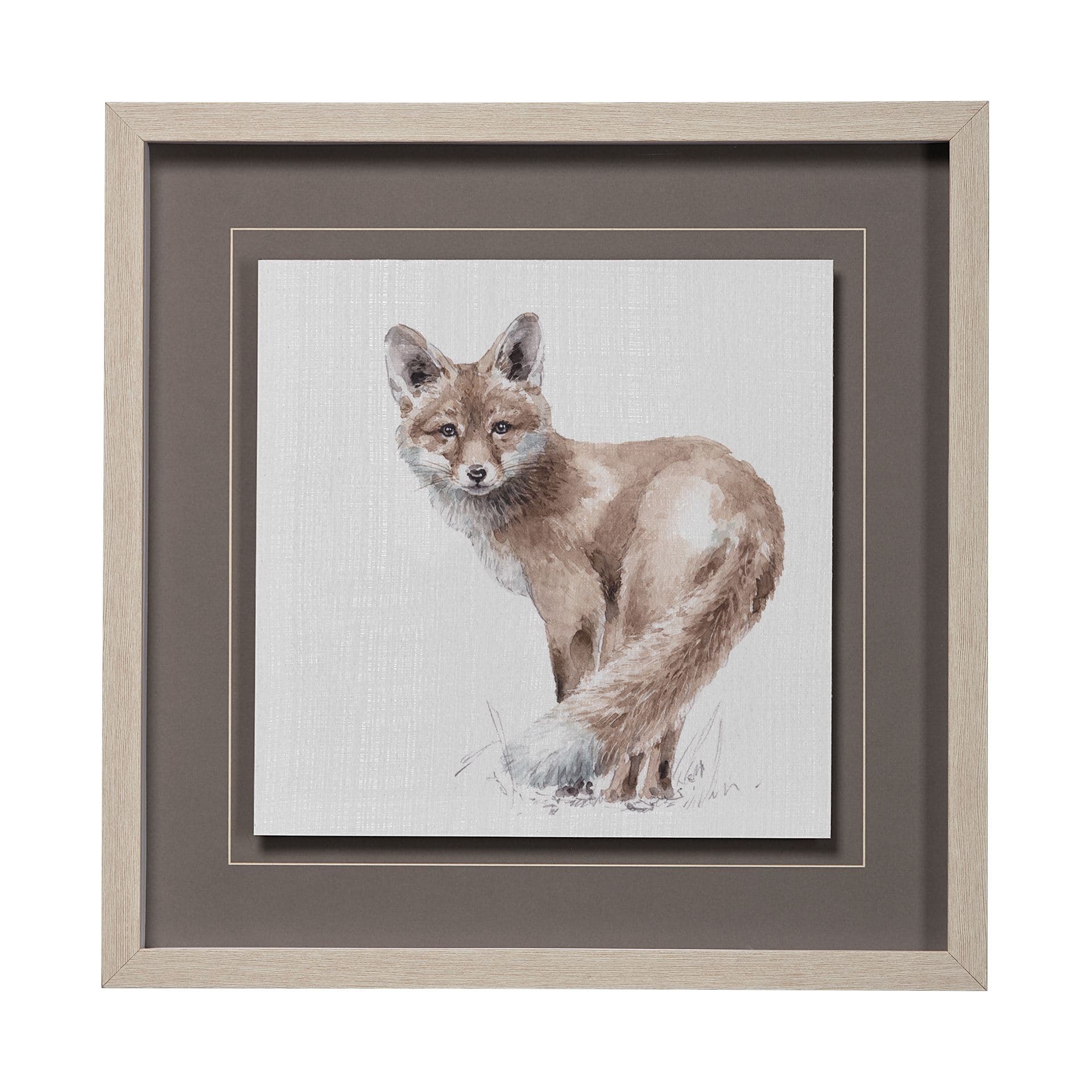 Forest Friends XI (Fox) by Lisa Audit Hand Embellished Textured Framed Art Print Matted under Glass — product photograph