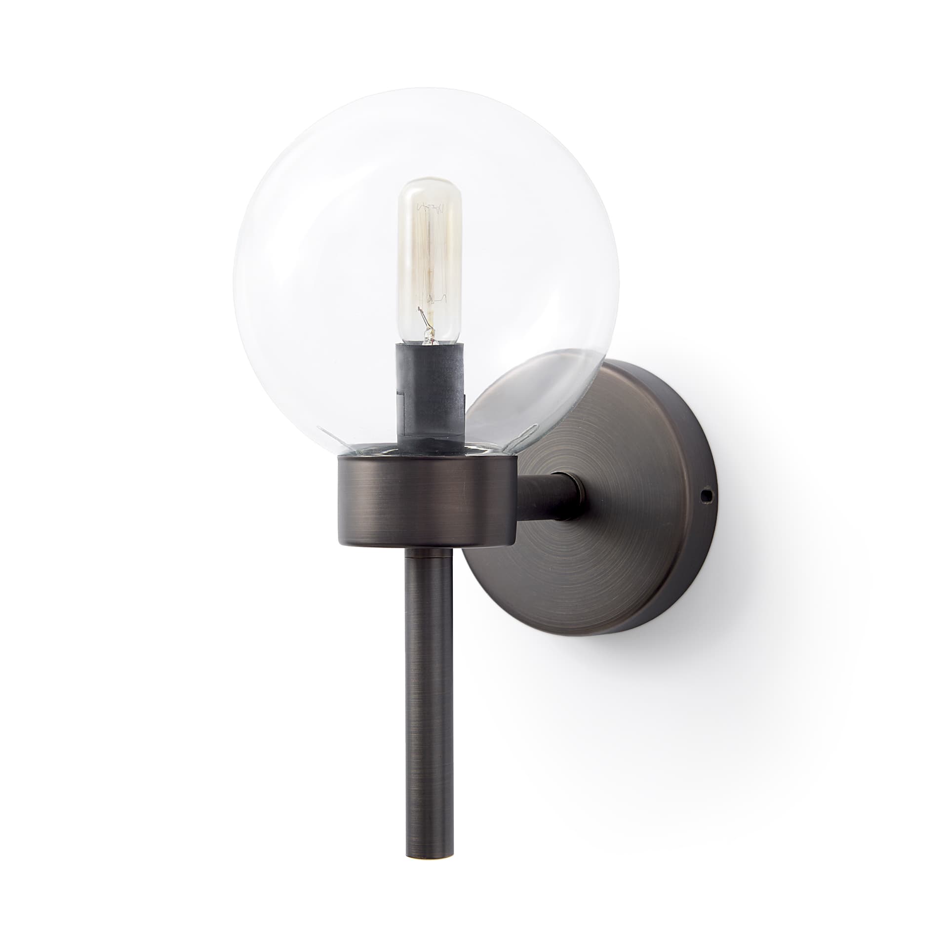 Boltern II 6x12 Black Toned Glass Globe Wall Sconce — product photograph