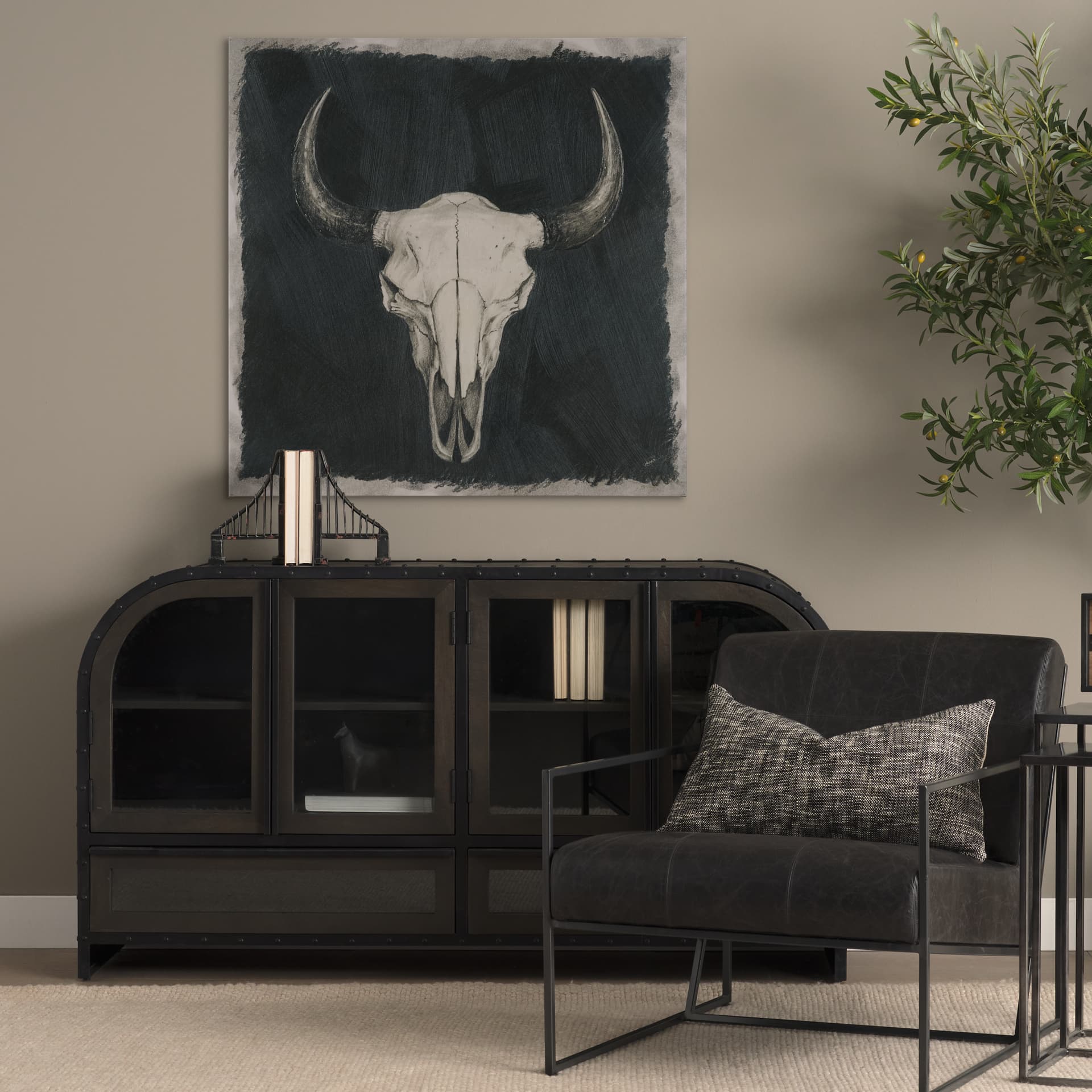 Vestige by Mercana Studio Hand-Embellished Textured Artwork — in a styled room