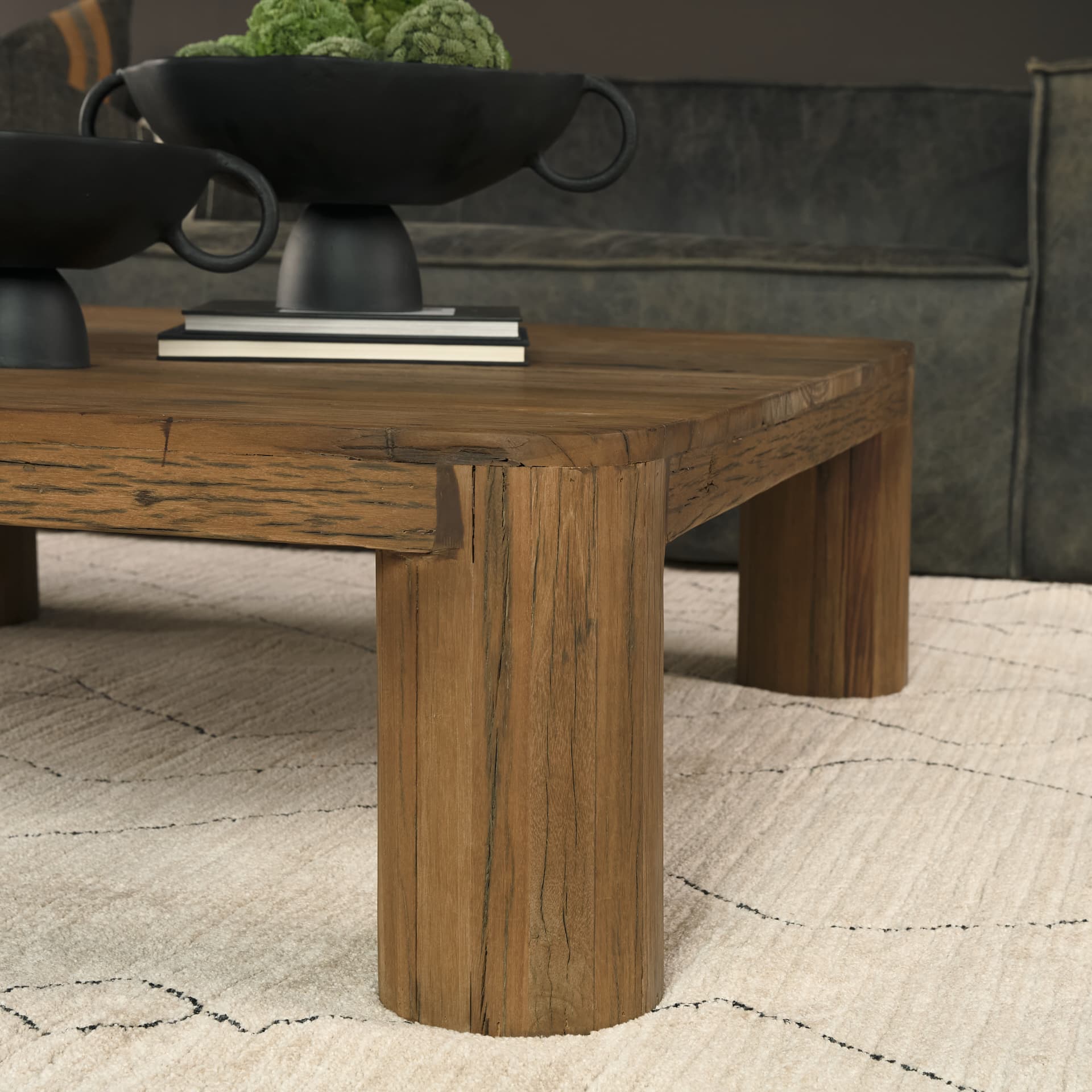 Hewitt Square Smooth Reclaimed Wood Coffee Table — product photograph