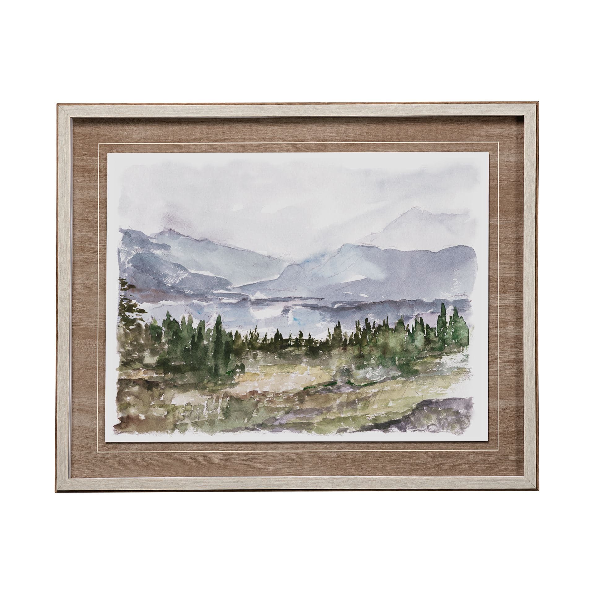 Overcast Reservoir II by Ethan Harper Hand Embellished Textured Framed Art Print Matted under Glass — product photograph