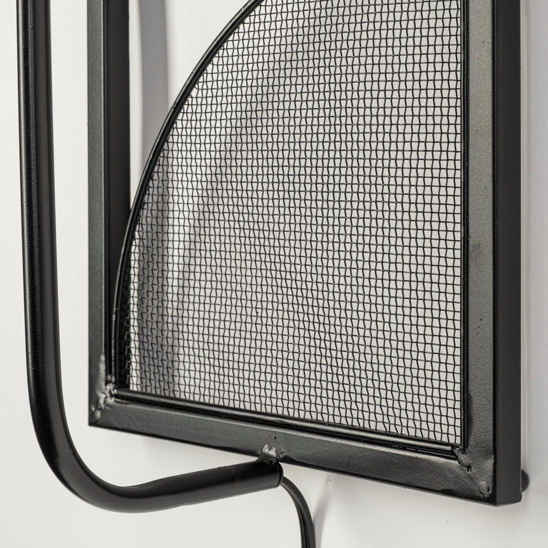 Navin 10x46.5 Black Metal Body White Fabric Shade Rectangular Wall Sconce — product photograph