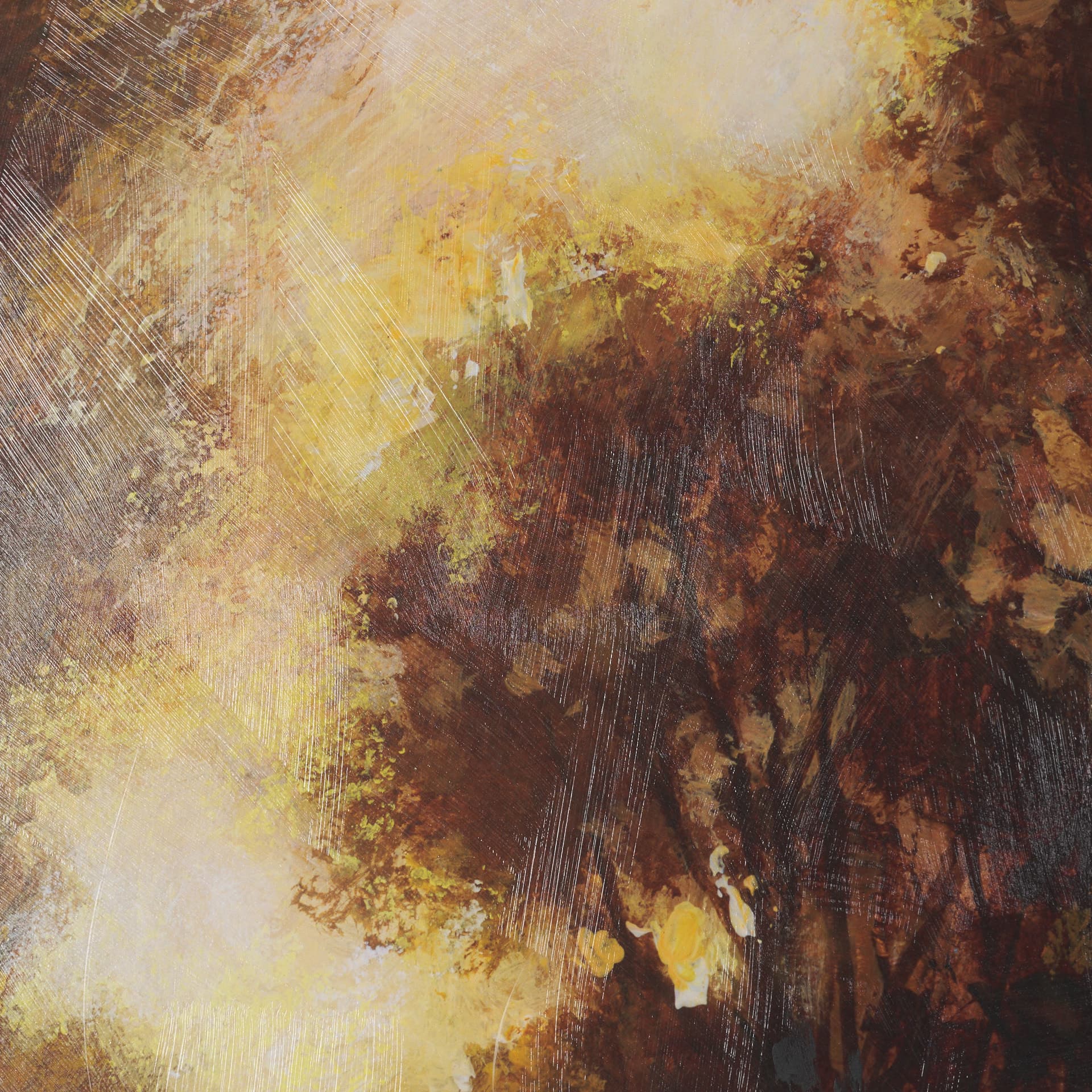 Golden Quiet I by Mercana Studio Hand-Embellished Textured Framed Artwork Matted under Glass — product photograph