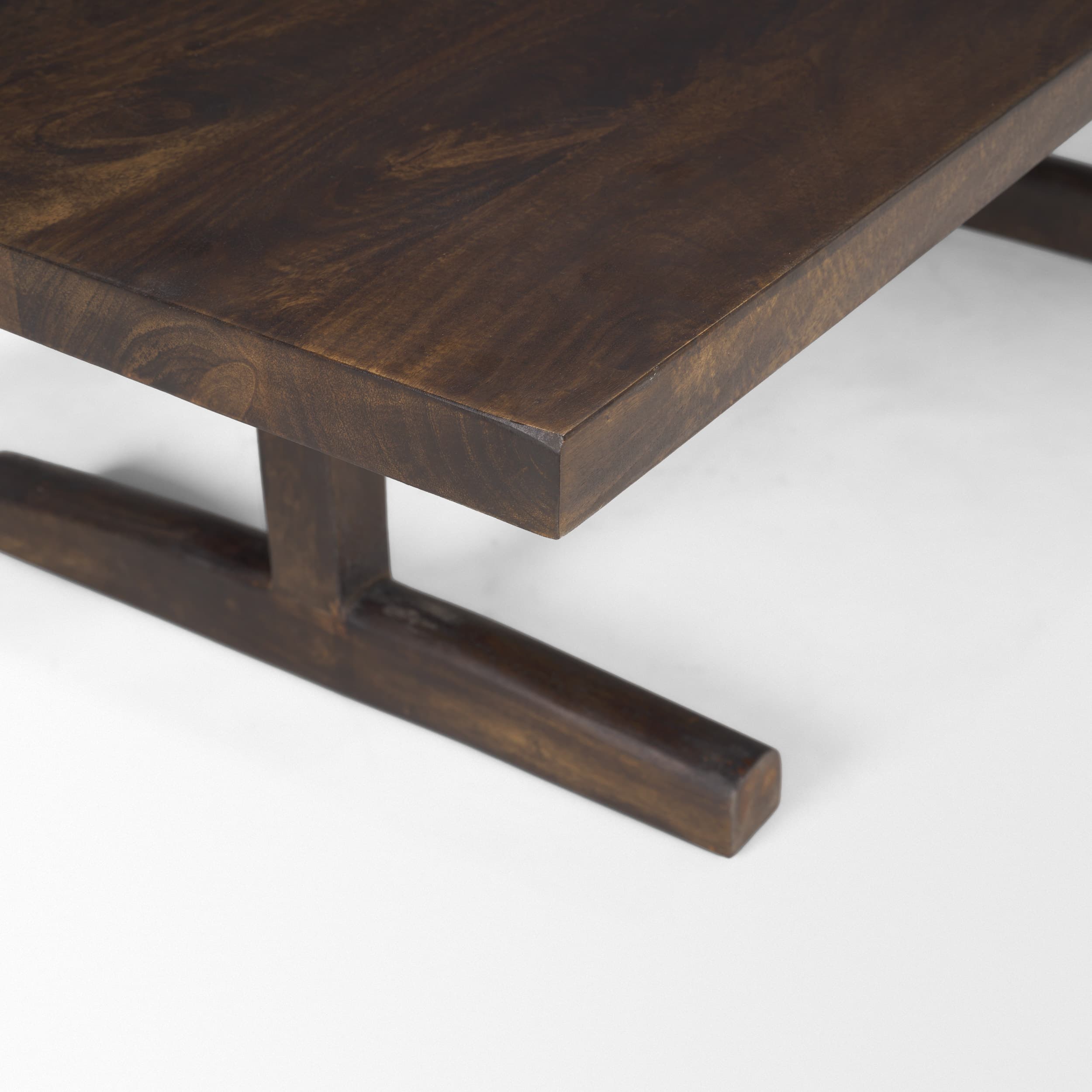 Viktor 55"L Dark Brown Solid Wood Coffee Table — product photograph