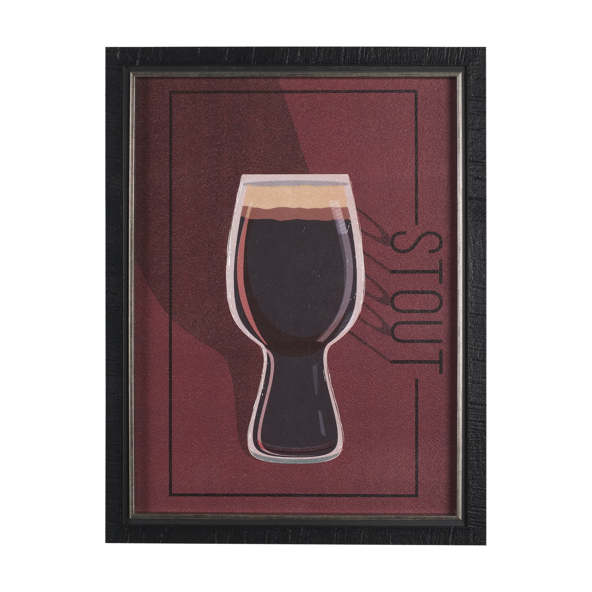 Beer Poster Stout by Mercana Studio a Hand Embellished Textured Framed Art Print — product photograph