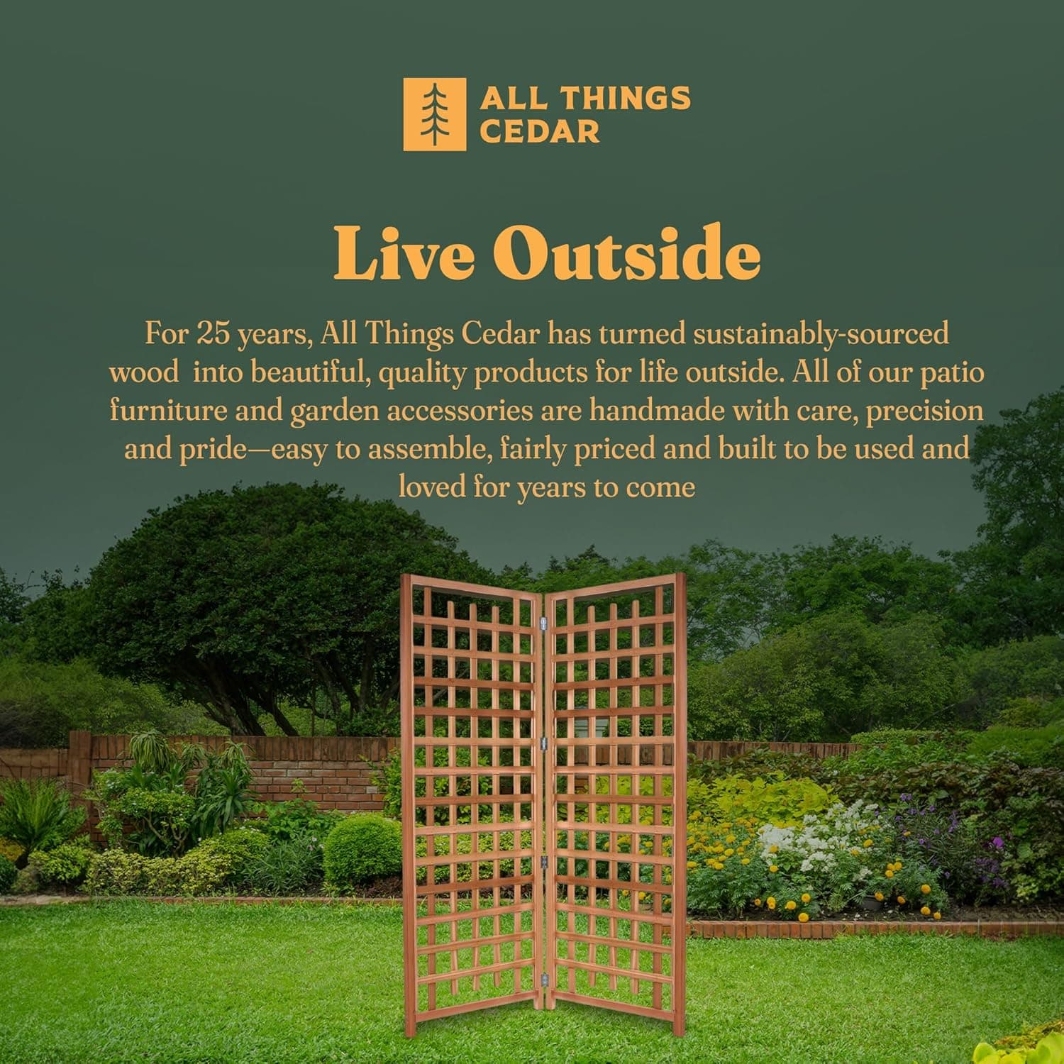 2-Piece Cedar Trellis Panel Set — product photograph