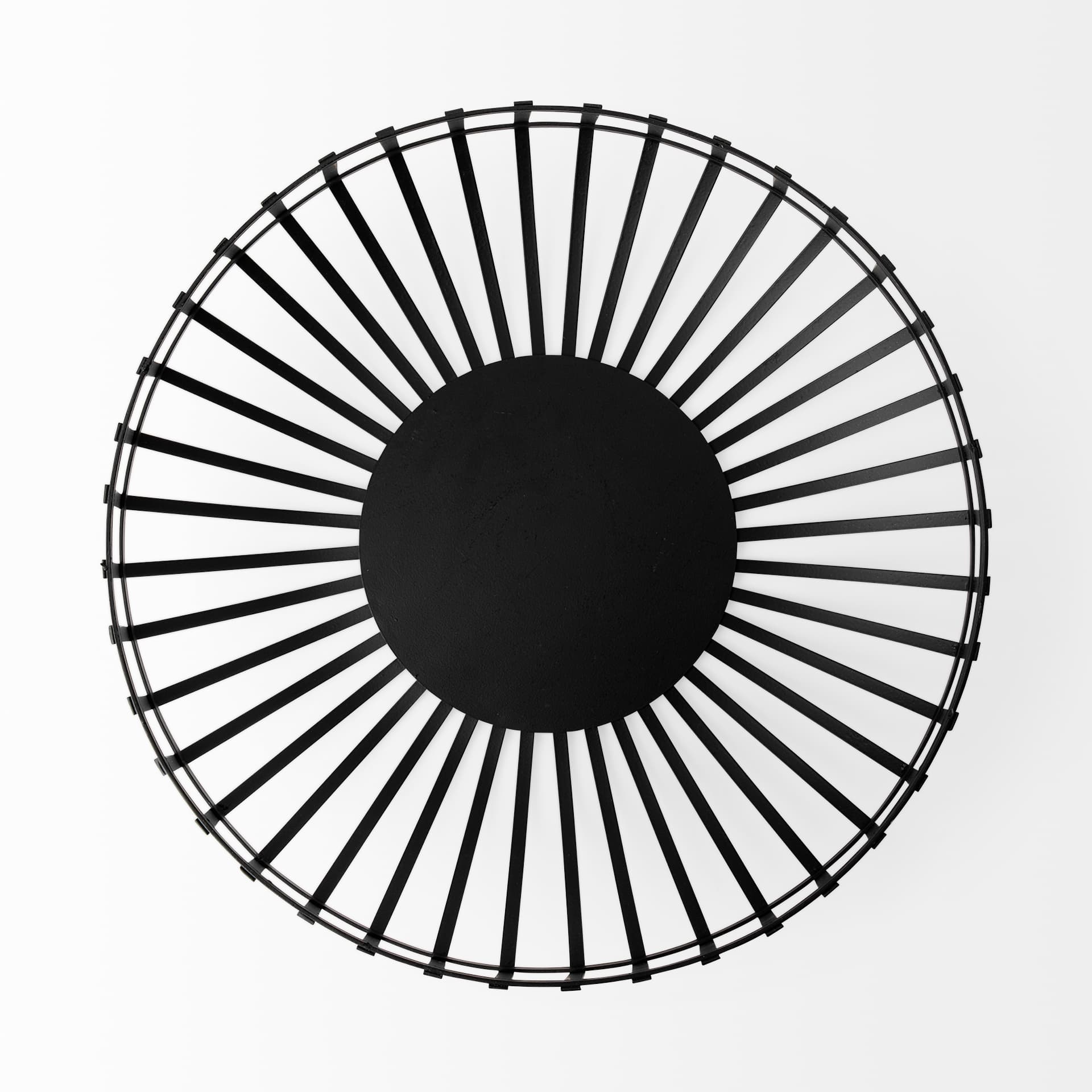 Emilio Set of 2 Black Metal Slated Bowls — product photograph