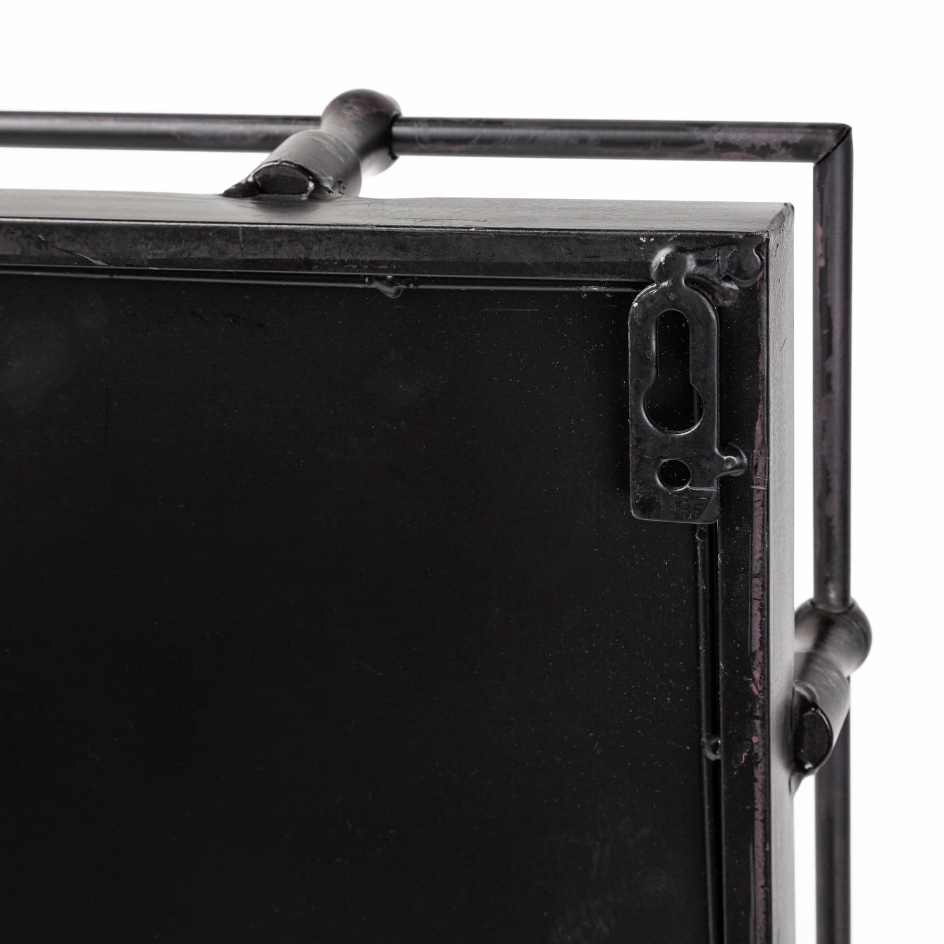 Christa 22L x 22W Black Metal Mirrored Base Square Tray — product photograph