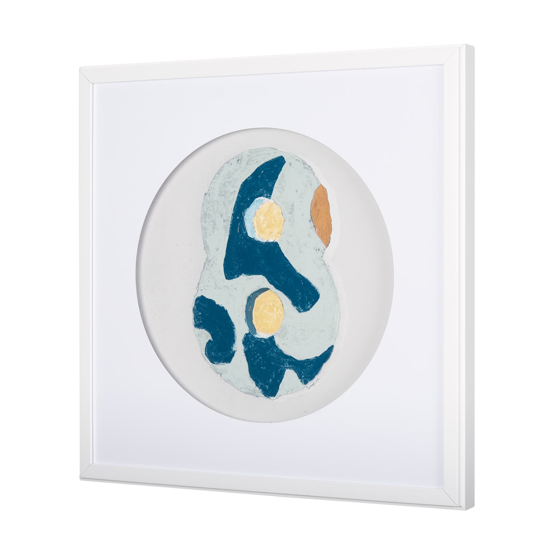 Numbers VIII by Mercana Studio a Hand Embellished Textured Framed Art Print Matted under Glass — product photograph
