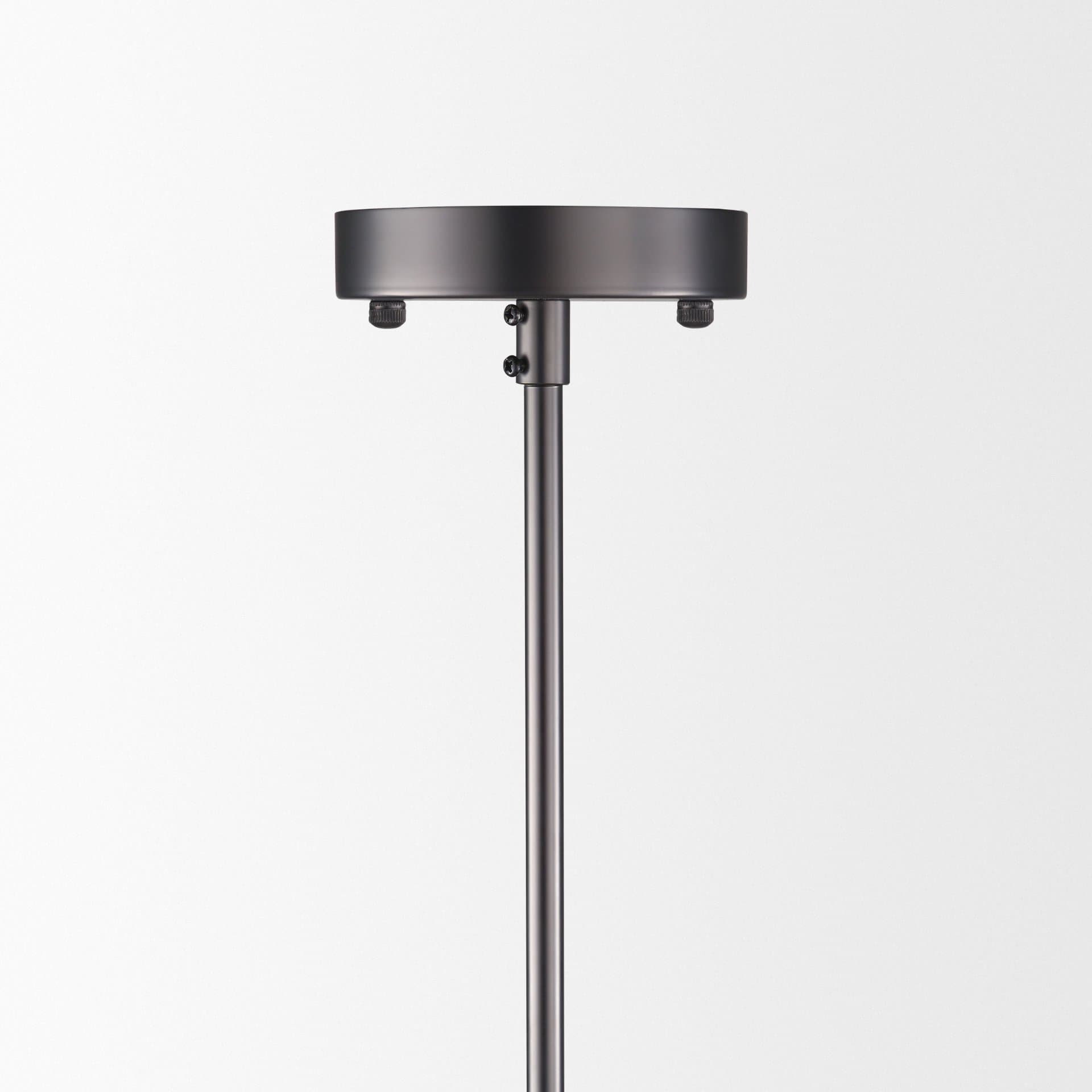 Anna (26"x14") Hanging Gun-Metal w/ Clear Glass Rods Six Bulb Chandelier — product photograph