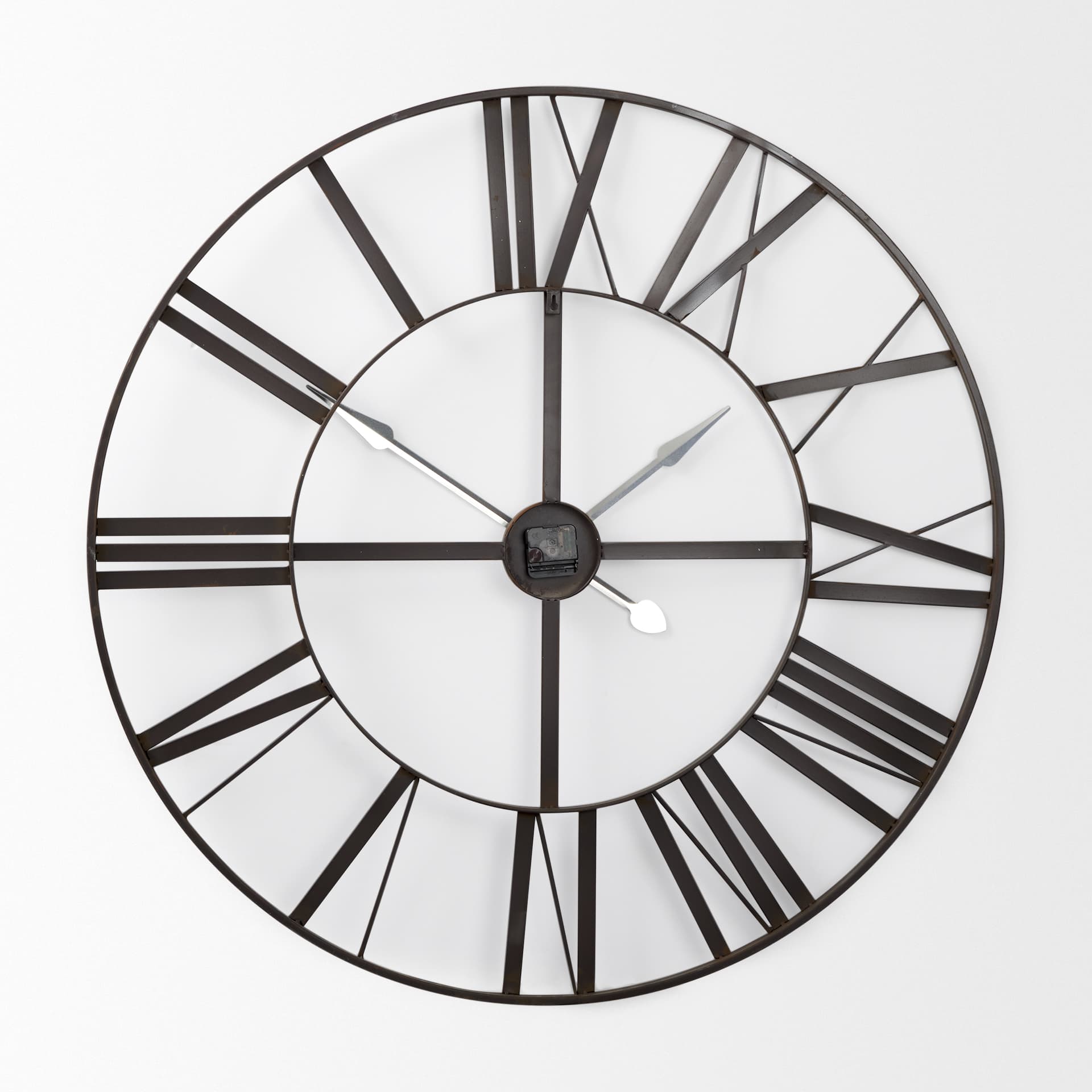 Pender 40.0L x 2.4W x 40.0H Black Iron Round Wall Clock — product photograph