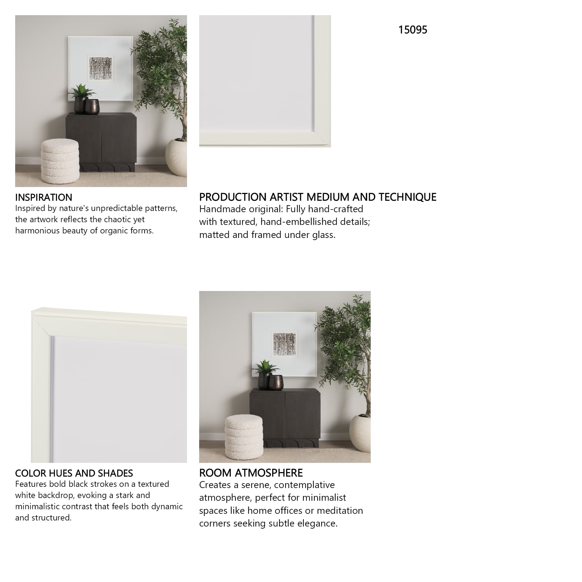 Standing Grove by Studio M a handmade Original Framed Artwork under Glass — in a styled room