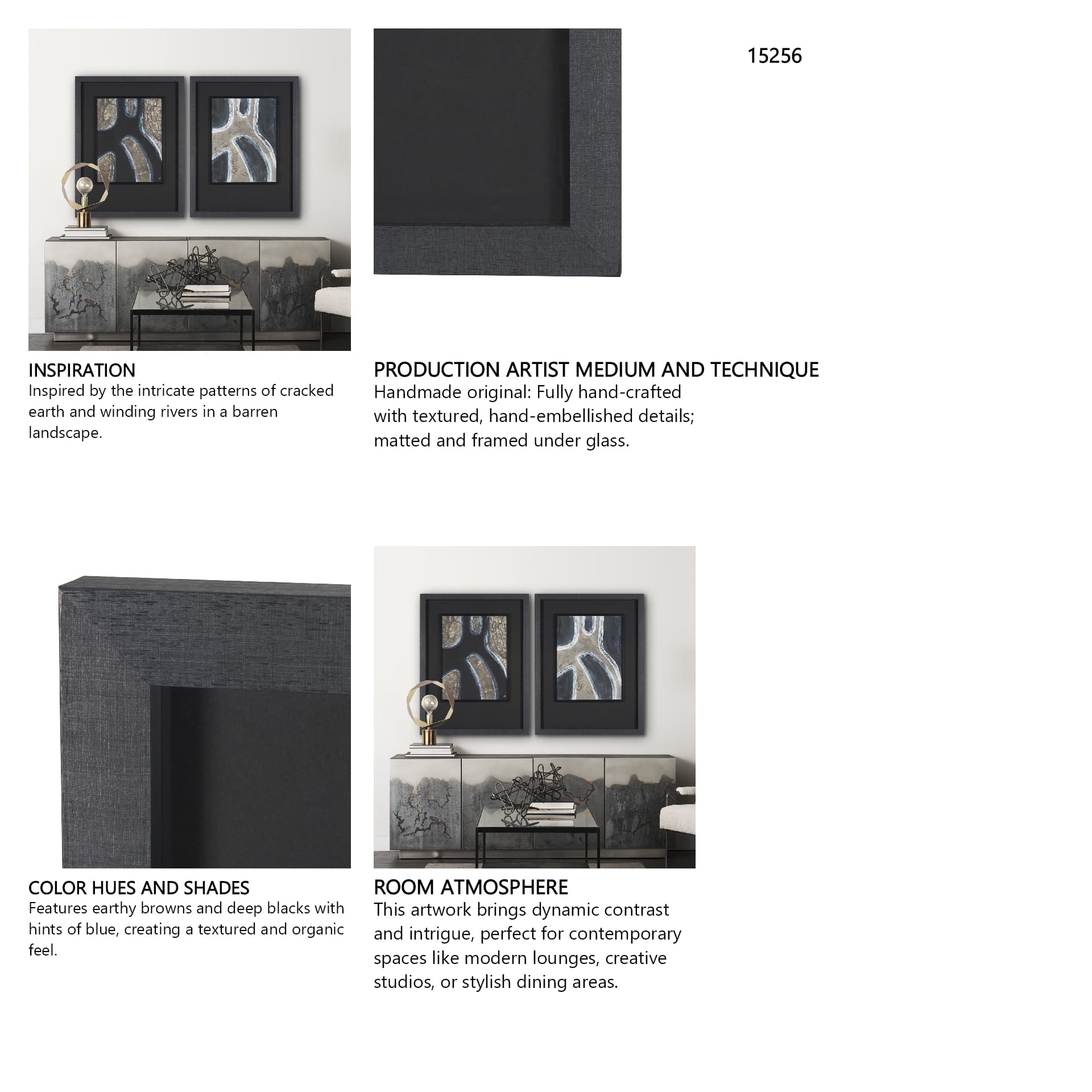 Contrasting Paths I by Studio M a handmade Original Framed 3D Textured Artwork under Glass — in a styled room