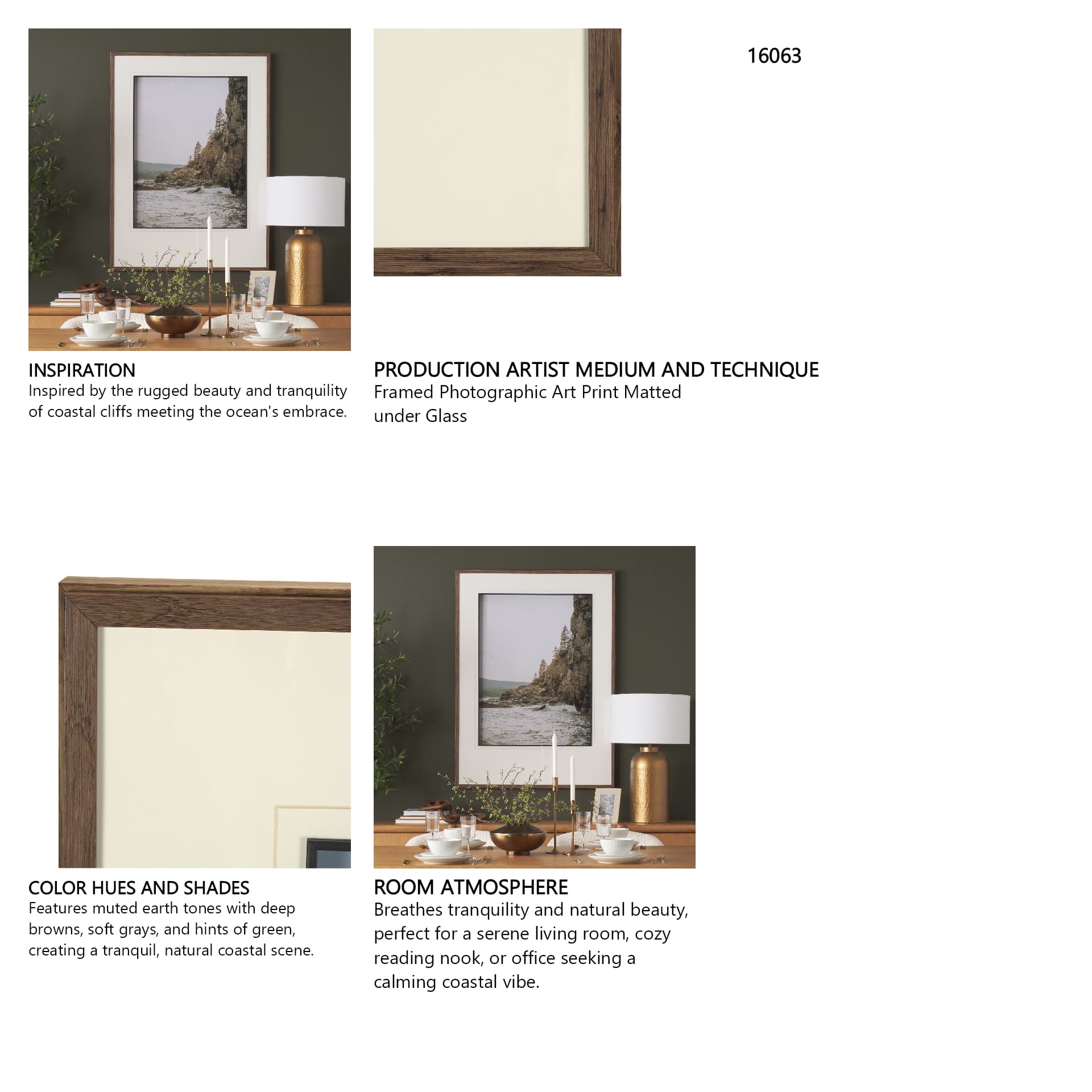 Maine Coastline by Kelly Frere Hand-Embellished FramedPhoto Print Matted under Glass — product photograph