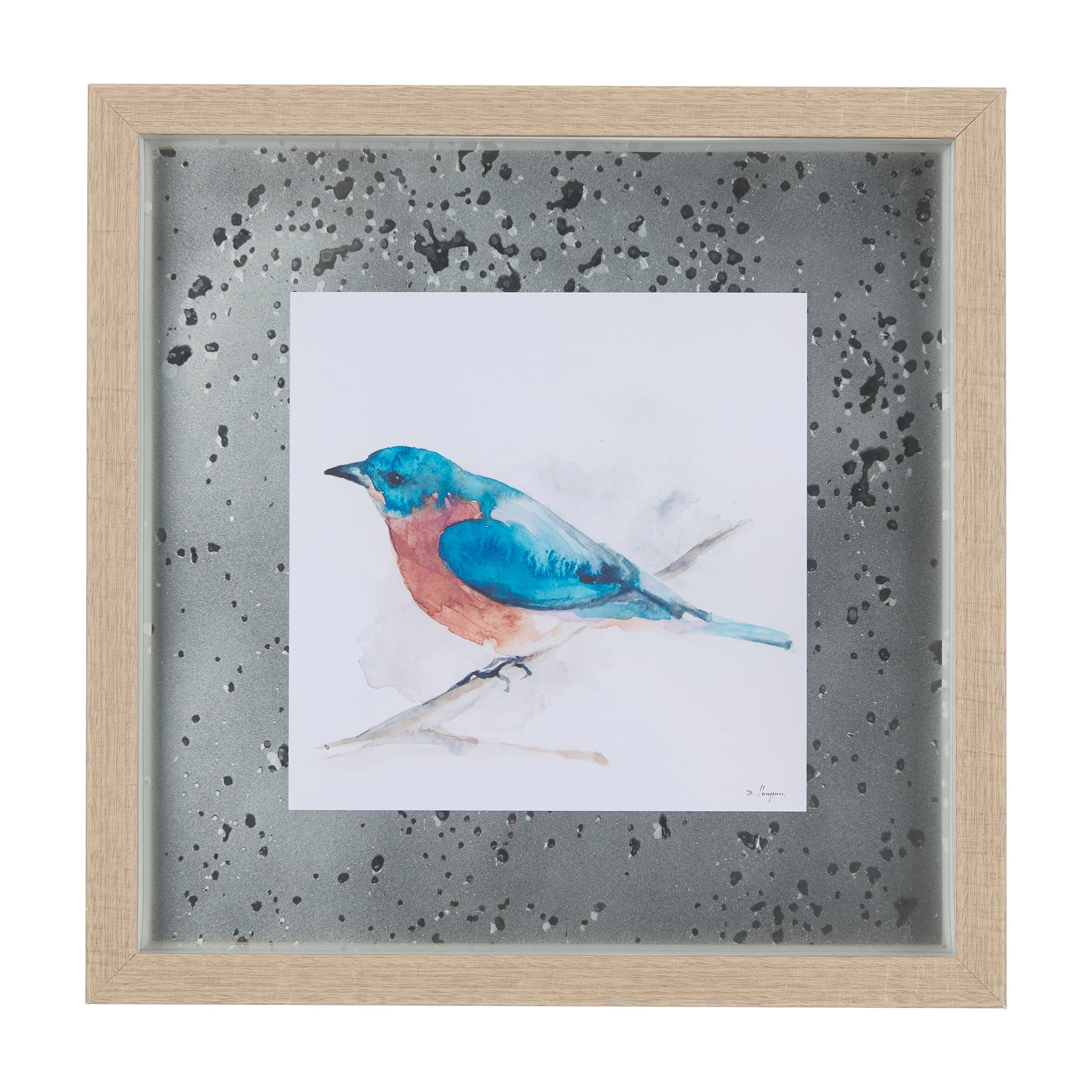 Eastern Blue V by Mercana Studio a Hand Embellished Textured Framed Art Print Matted under Glass — product photograph