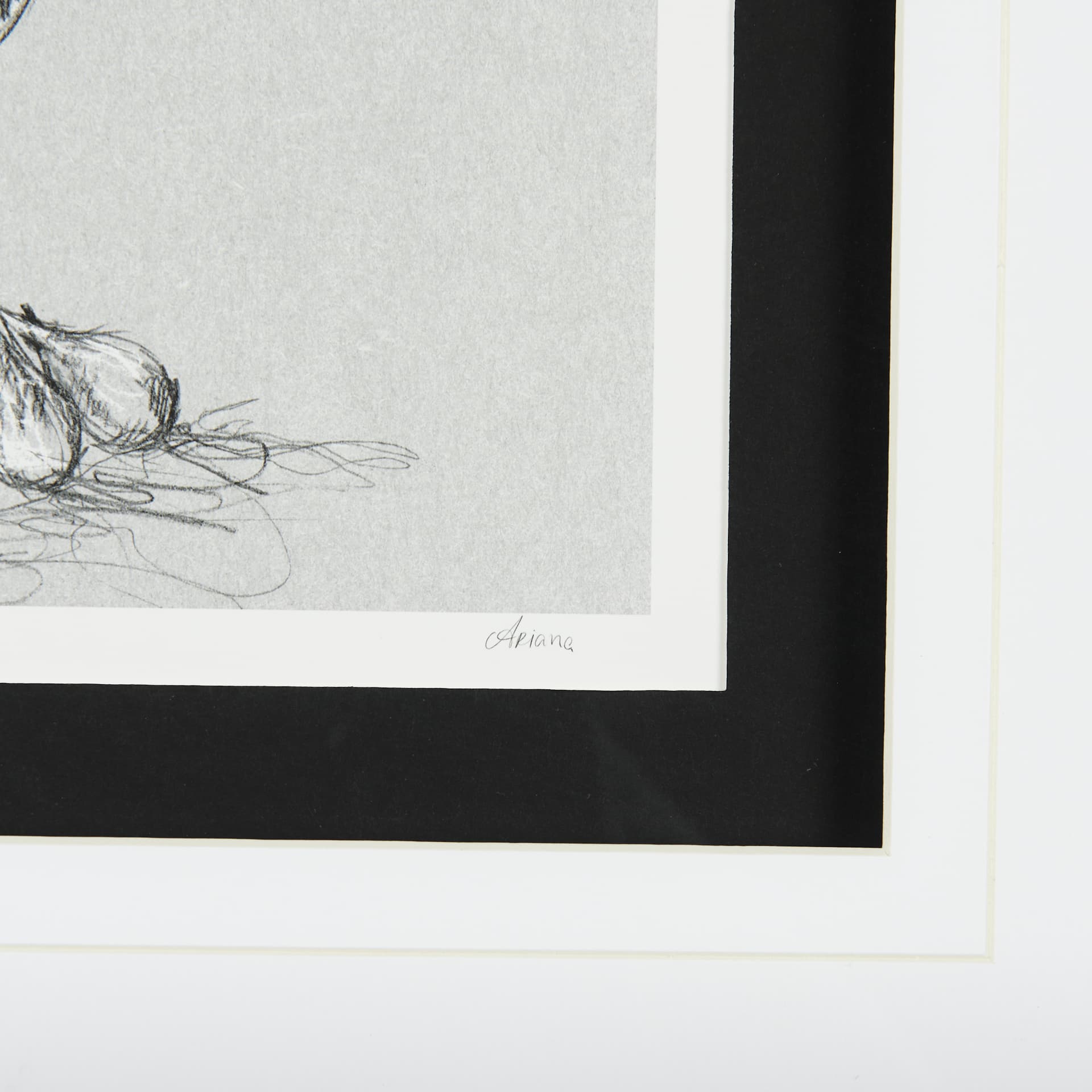 Botanical sketches III (Grey) by Mercana Studio Hand Embellished Framed Art Print Matted under Glass — product photograph
