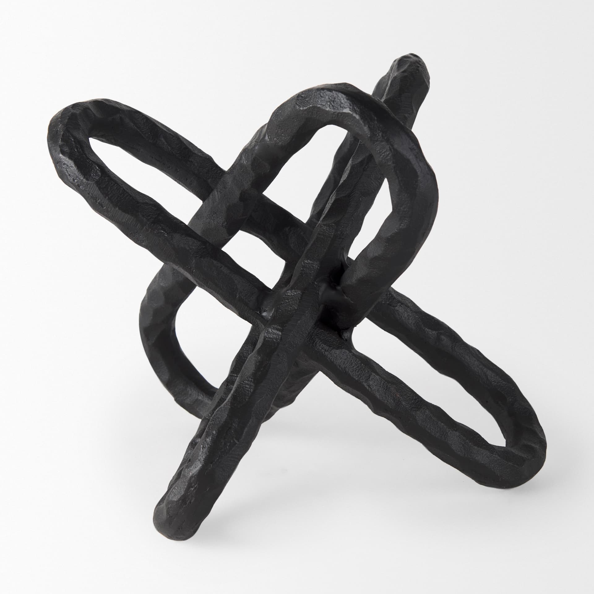 Wilhelm II (Large) 10L x 10W Black Metal Link Decor Object — product photograph