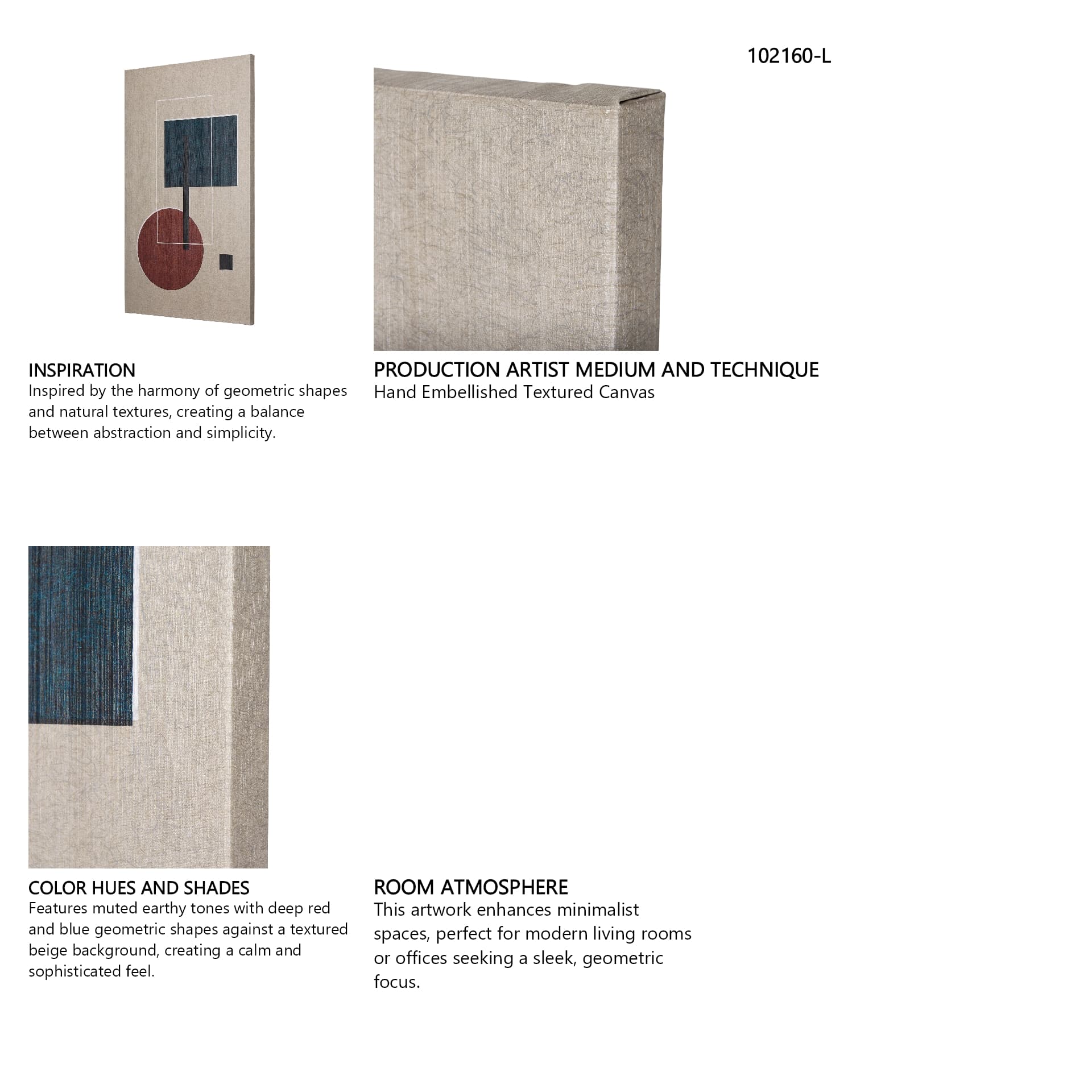 Variants I by Mercana Studio a Hand Embellished Textured Canvas — in a styled room
