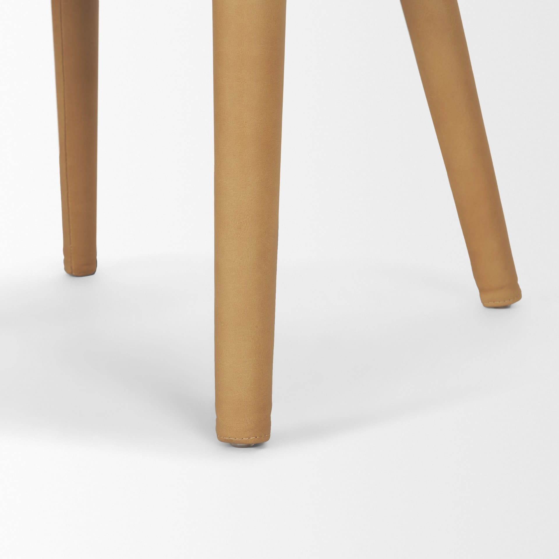 Nolan Wingback Dining Side Chair | Tan Leather w/ Tapered Wood — product photograph