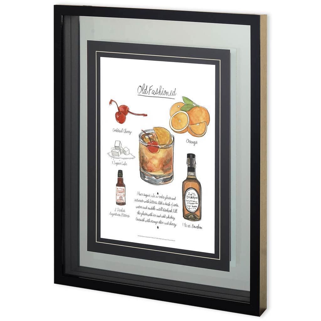 Classic Cocktail - Old Fashioned by Mercana Studio a Framed Art Print Matted under Glass — product photograph