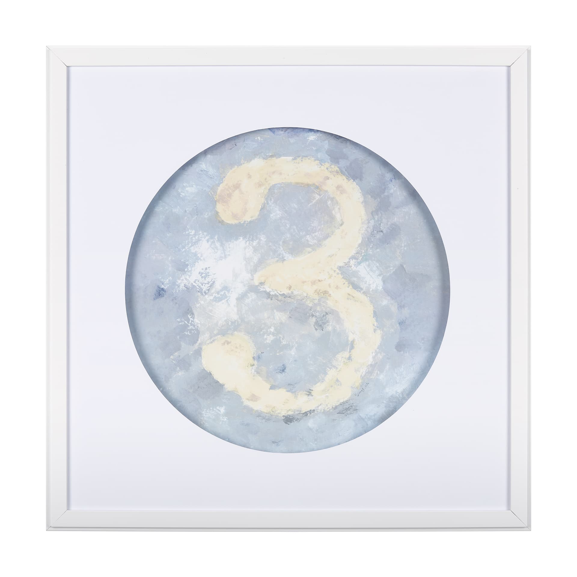 Numbers III by Mercana Studio a Hand Embellished Textured Framed Art Print Matted under Glass — product photograph